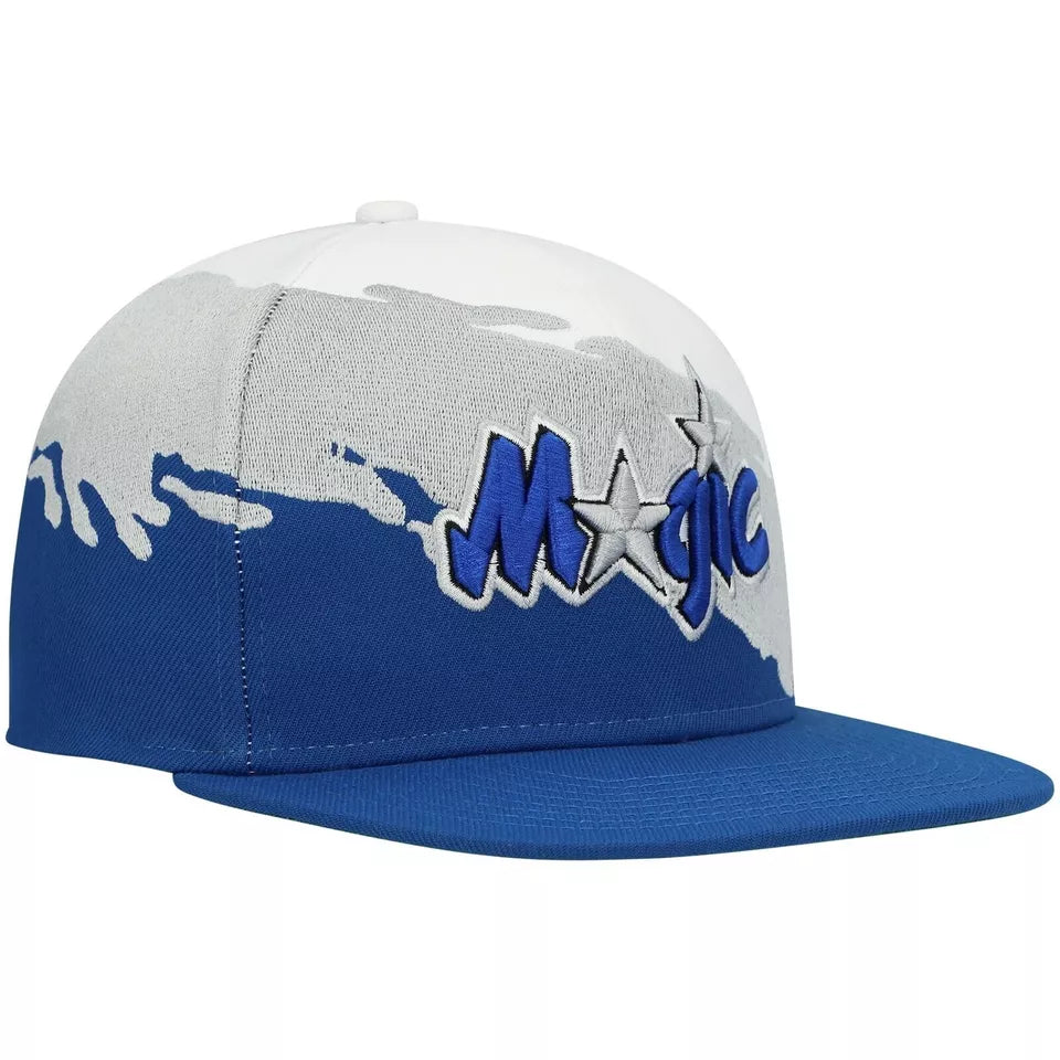 MENS MITCHELL & NESS NBA PAINTBRUSH SNAPBACK HWC MAGIC - WHITE-ROYAL