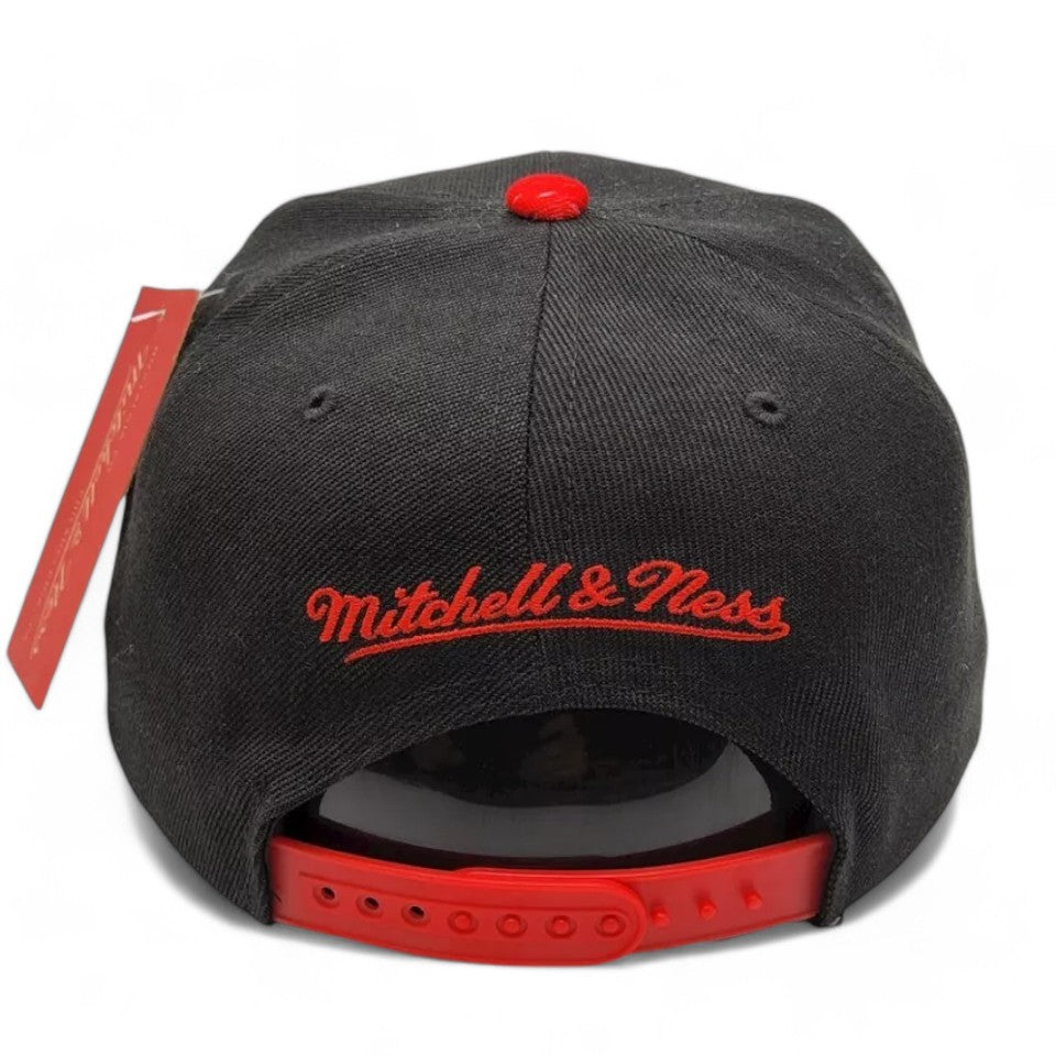 MENS MITCHELL & NESS NBA SNAPSHOT SNAPBACK HWC ROCKETS - BLACK-RED