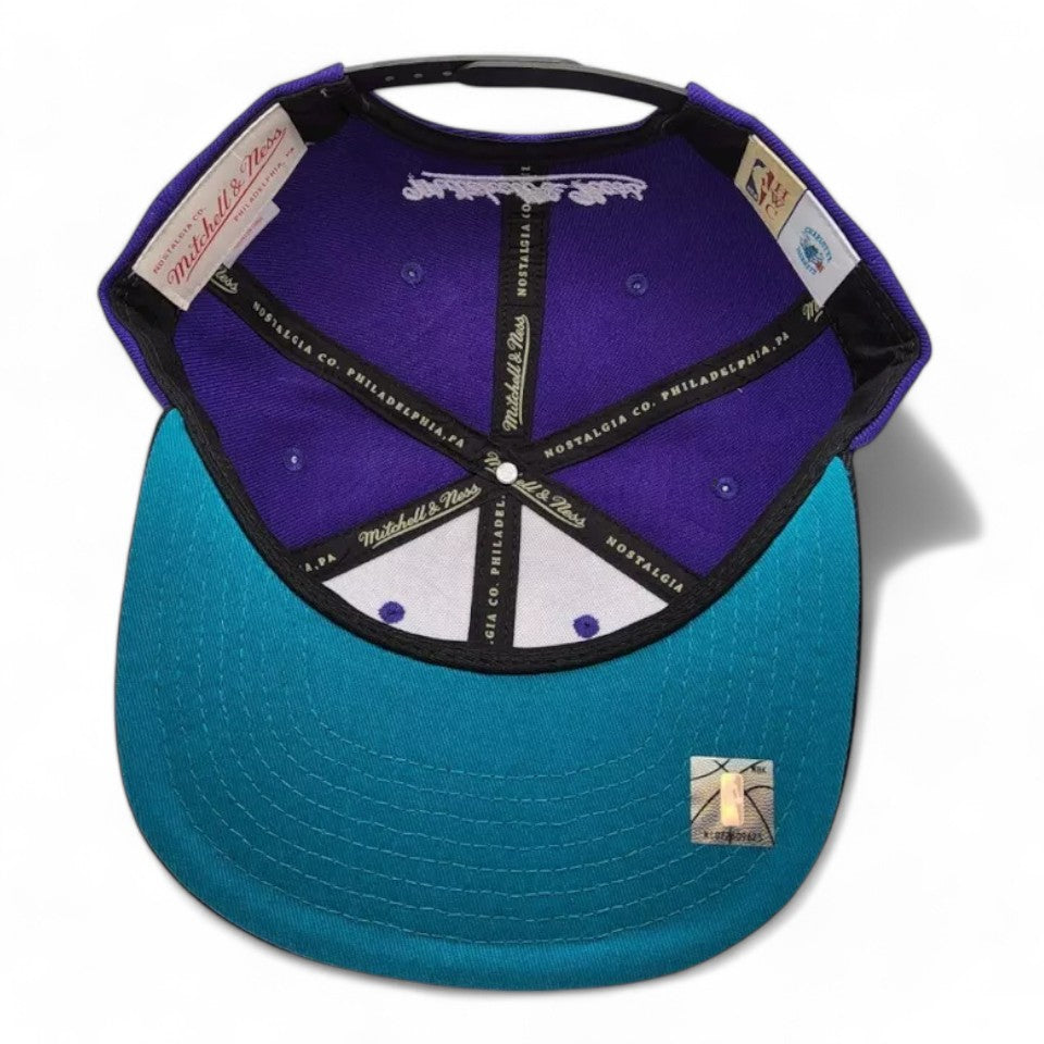 MENS MITCHELL & NESS NBA CORE BASIC SNAPBACK HWC HORNETS - PURPLE-BLACK