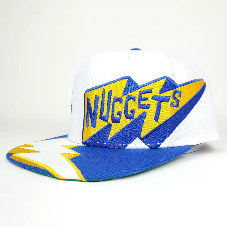 MENS MITCHELL & NESS NBA FAST TIMES SNAPBACK HWC NUGGETS - WHITE