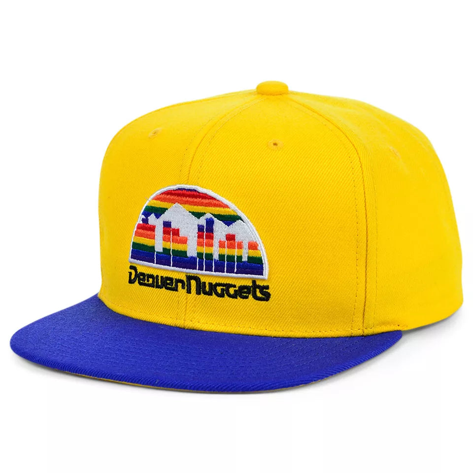 MENS MITCHELL & NESS NBA CORE BASIC SNAPBACK HWC NUGGETS - GOLD-ROYAL