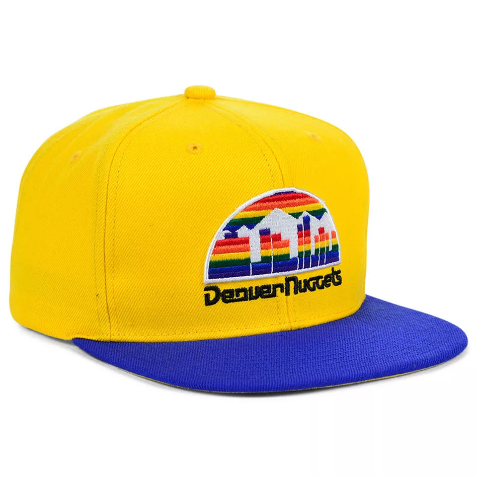 MENS MITCHELL & NESS NBA CORE BASIC SNAPBACK HWC NUGGETS - GOLD-ROYAL