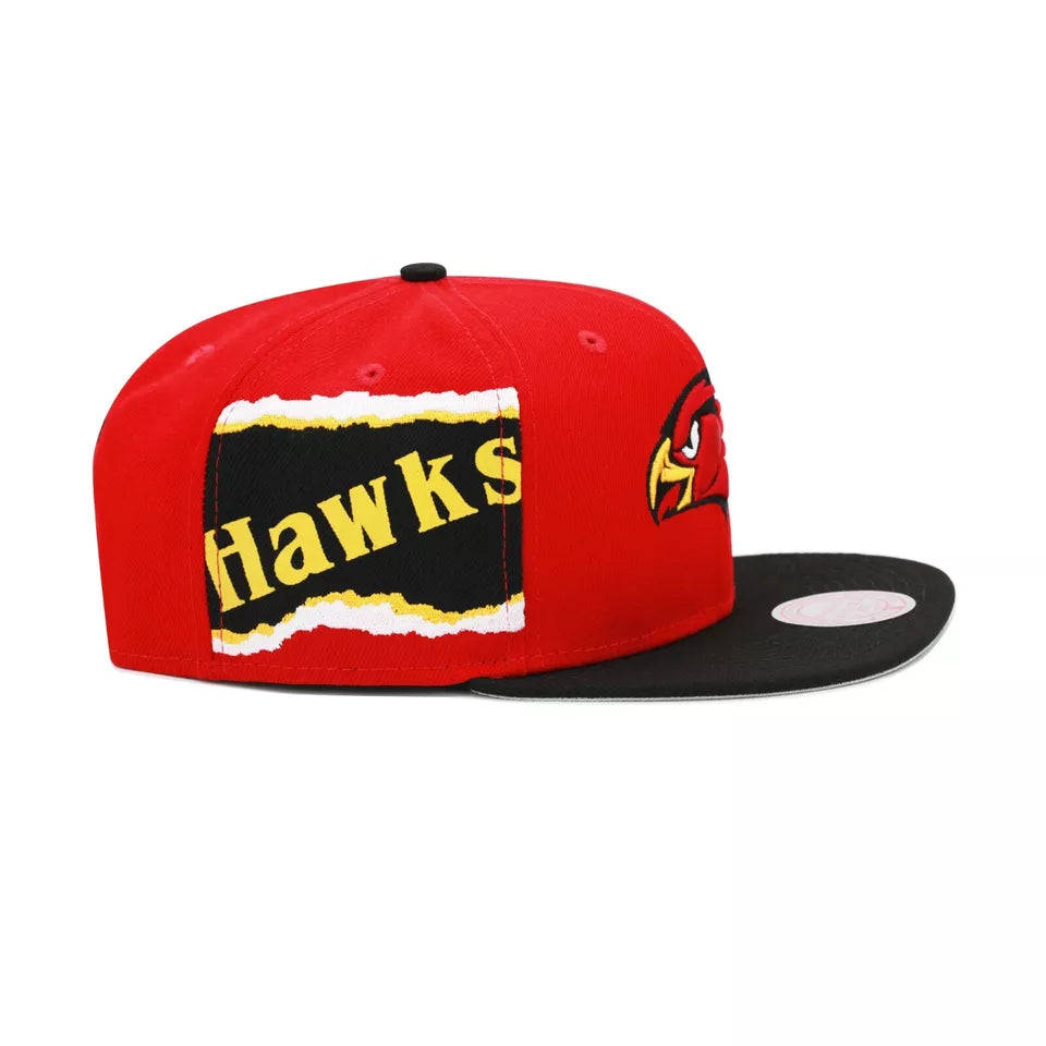 MENS MITCHELL & NESS NBA JUMBOTRON SNAPBACK HWC HAWKS - RED-BLACK