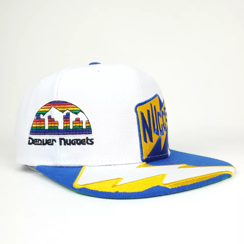 MENS MITCHELL & NESS NBA FAST TIMES SNAPBACK HWC NUGGETS - WHITE