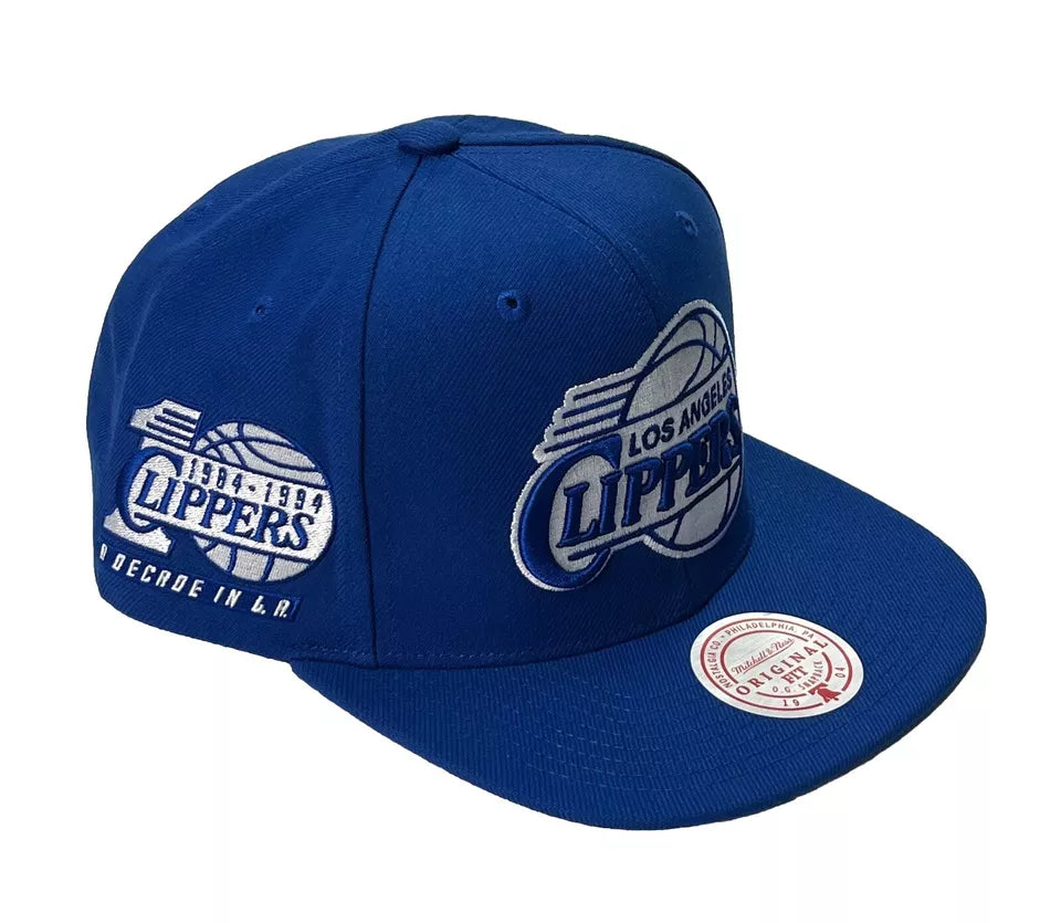 MENS MITCHELL & NESS NBA BACK TO BASICS SNAPBACK HWC CLIPPERS - BLUE