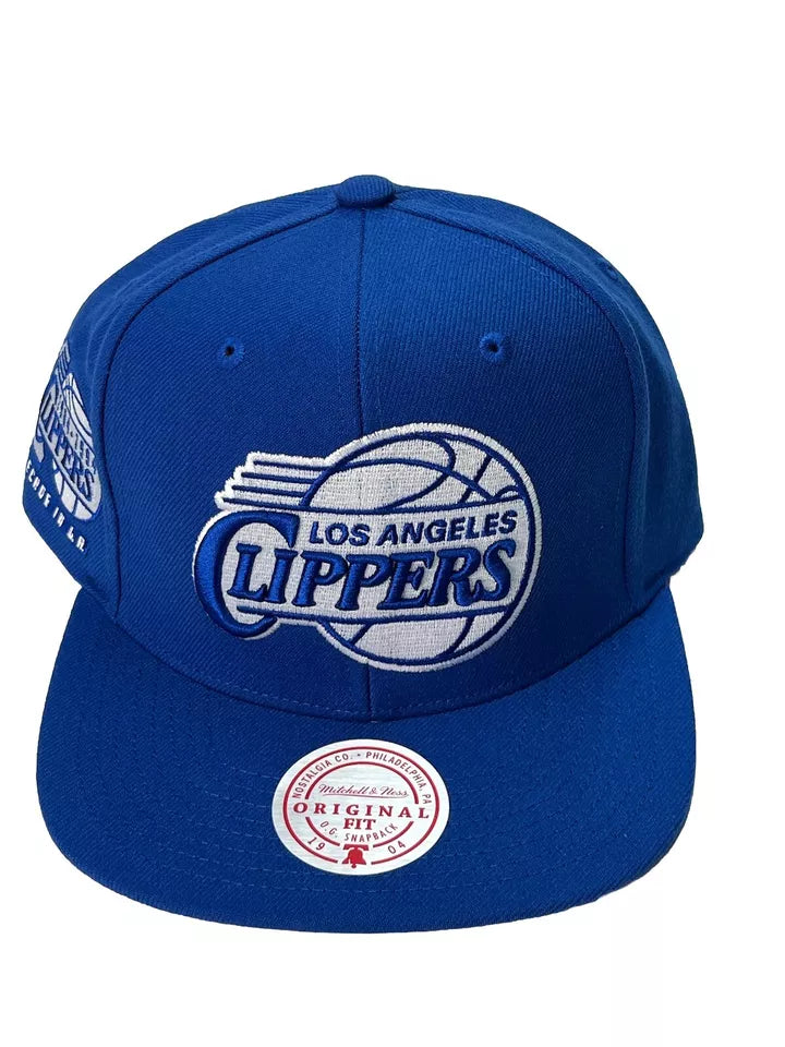 MENS MITCHELL & NESS NBA BACK TO BASICS SNAPBACK HWC CLIPPERS - BLUE