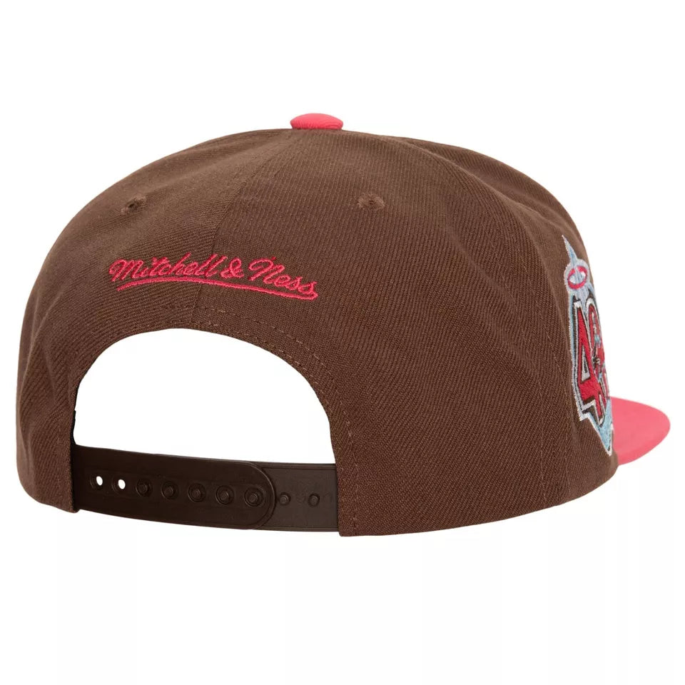 MENS MITCHELL & NESS MLB THE DAMN SNAPBACK COOP ANGELS - BROWN
