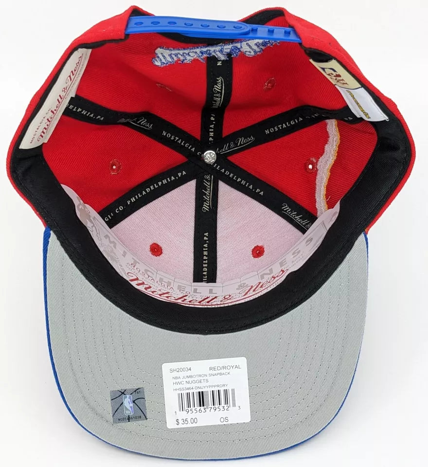 MENS MITCHELL & NESS NBA JUMBOTRON SNAPBACK HWC NUGGETS - RED-ROYAL