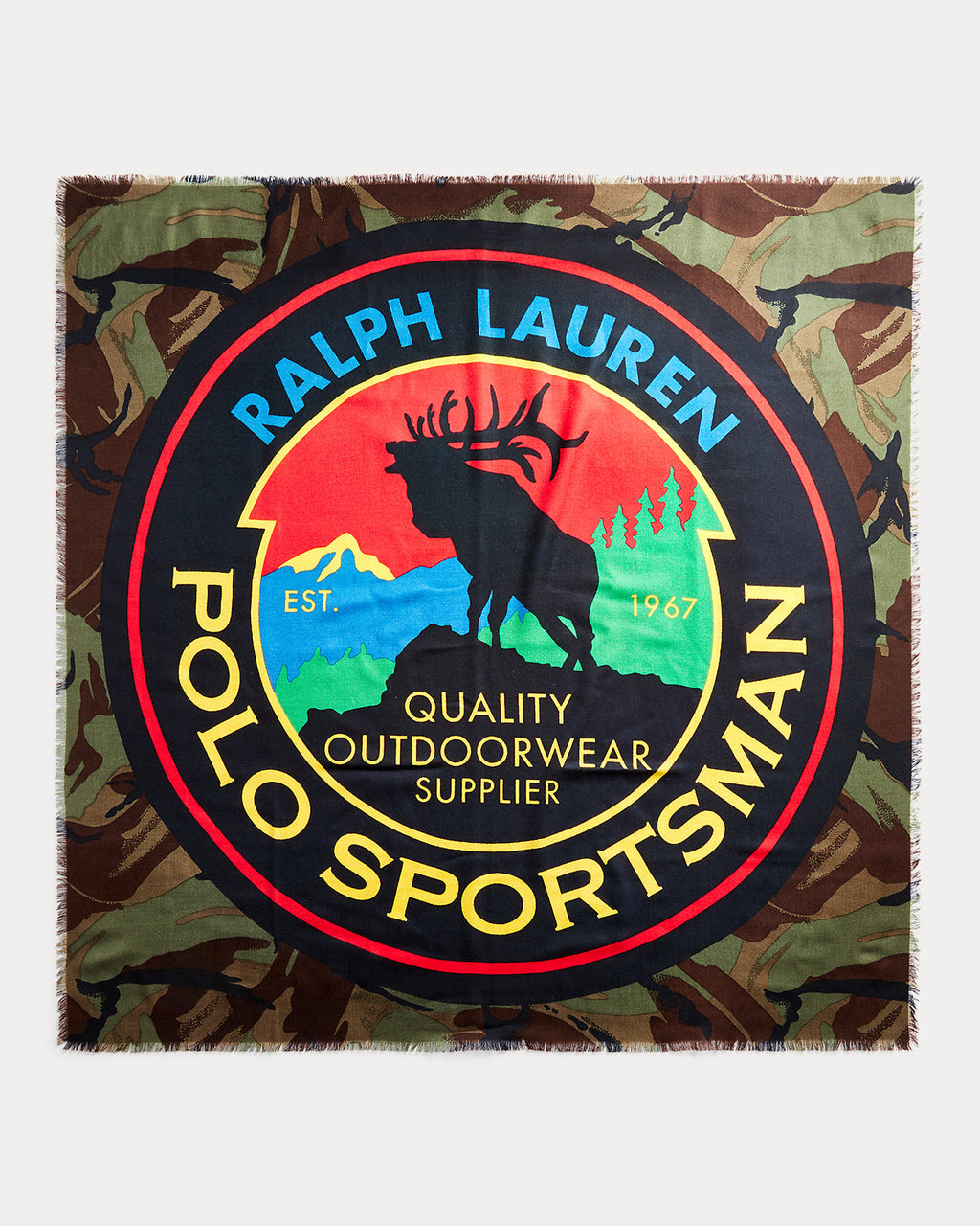 [PC0469-352] Mens Polo Ralph Lauren Polo Sportsman Camo Scarf (42" X 42")