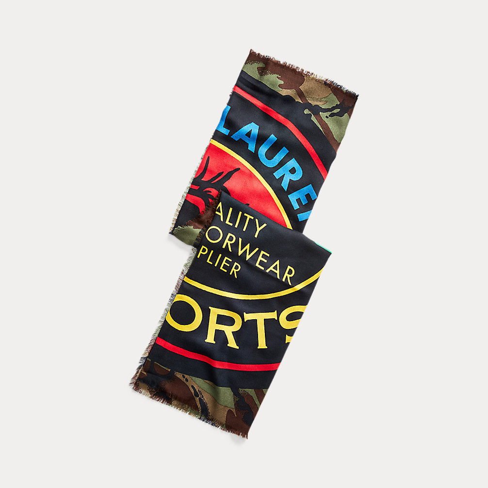 [PC0469-352] Mens Polo Ralph Lauren Polo Sportsman Camo Scarf (42" X 42")