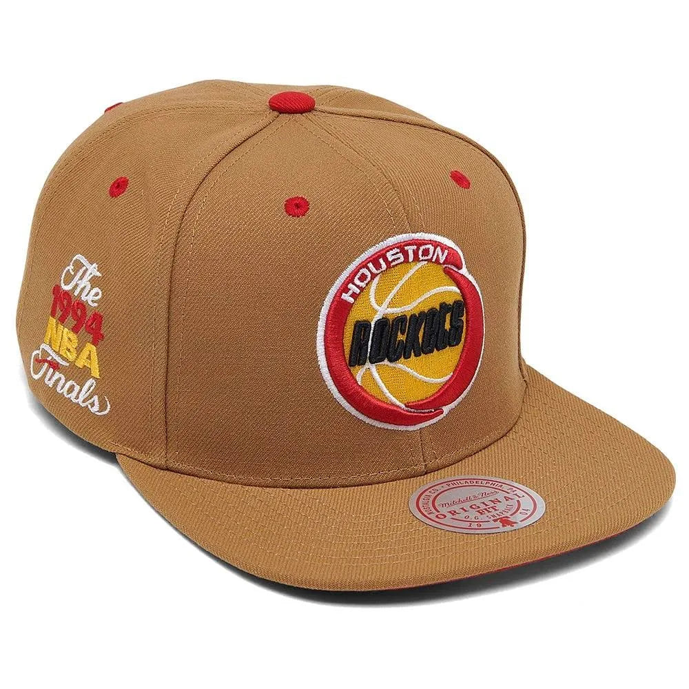 Mens MITCHELL & NESS NBA WHEAT TC SNAPBACK HWC ROCKETS