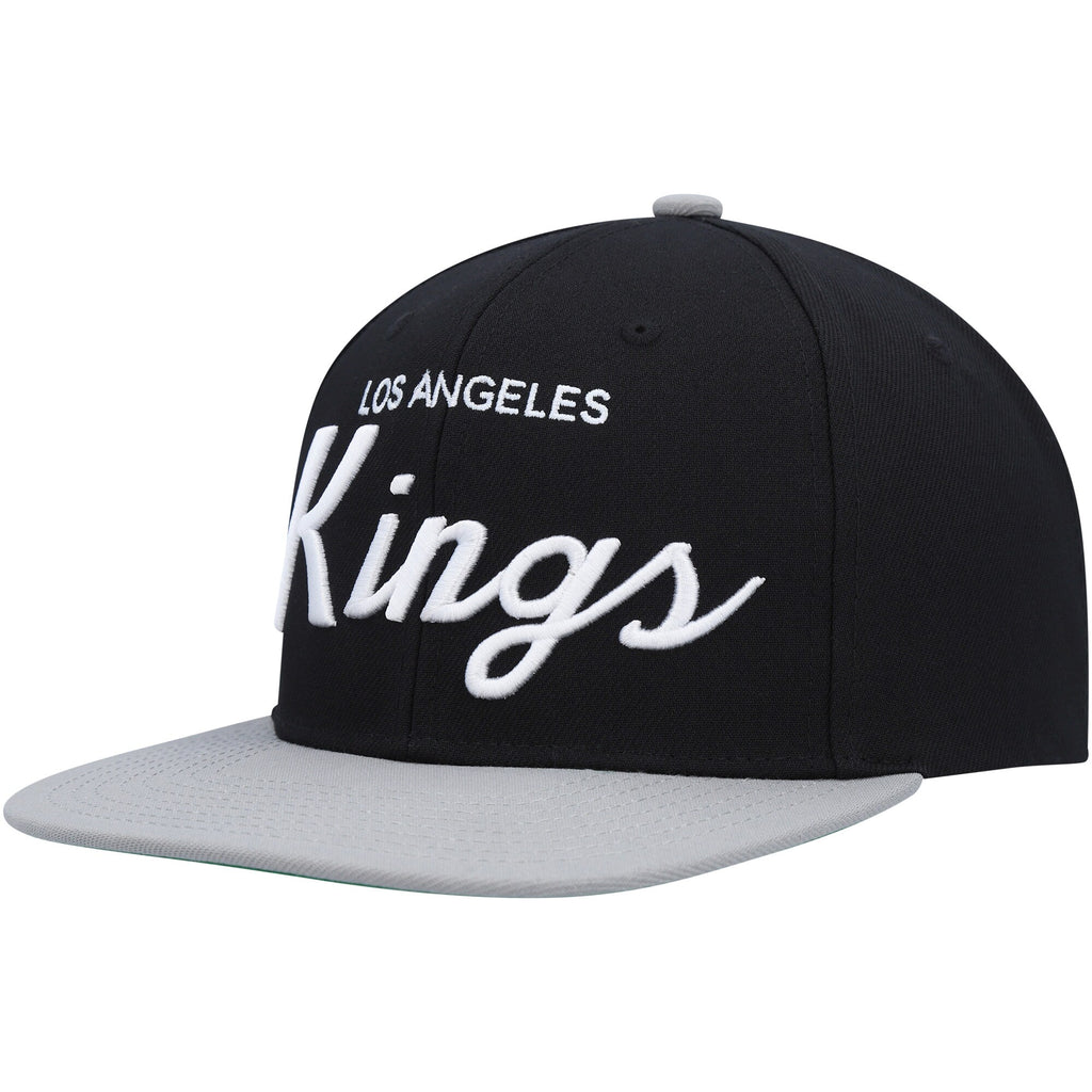 MENS MITCHELL & NESS NHL VINTAGE SCRIPT SNAPBACK KINGS - BLACK
