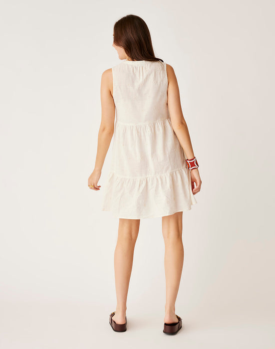 WOMENS CARVE DESIGNS NELLIE EYELET DRESS FLORAL PATTERN TIERED DRESS