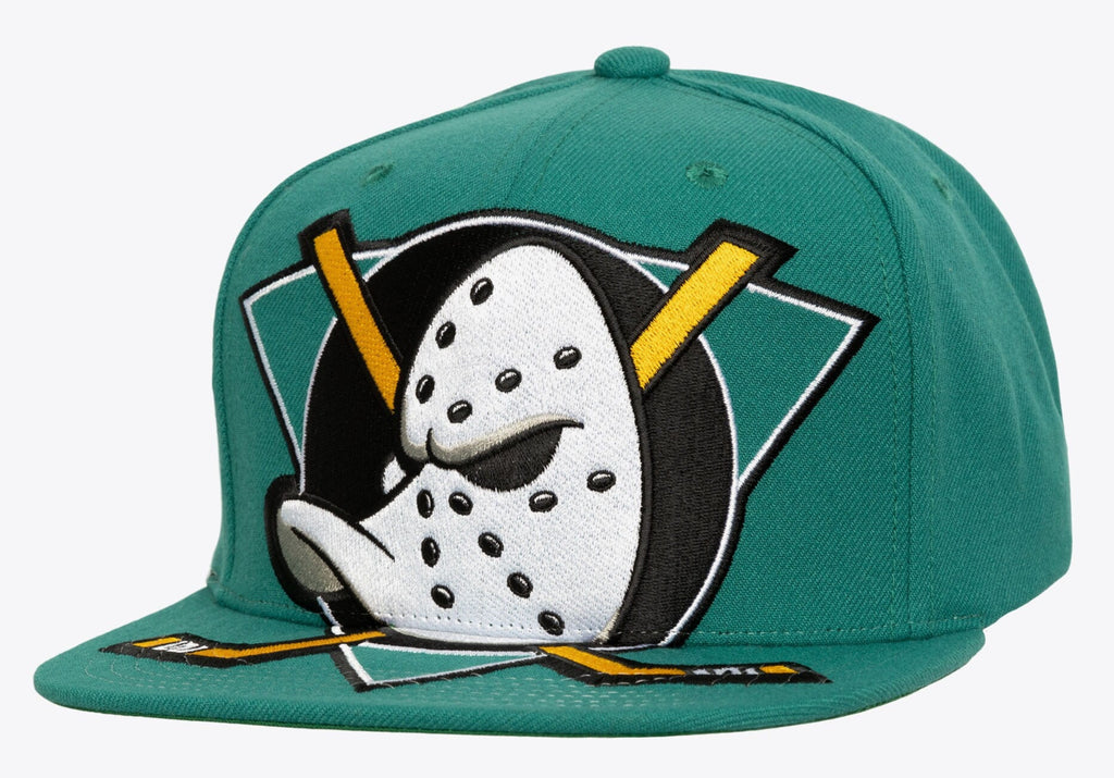 [HS9759-ADUTEAL] MENS MITCHELL & NESS NHL XL LOGO SNAPBACK VNTG DUCKS