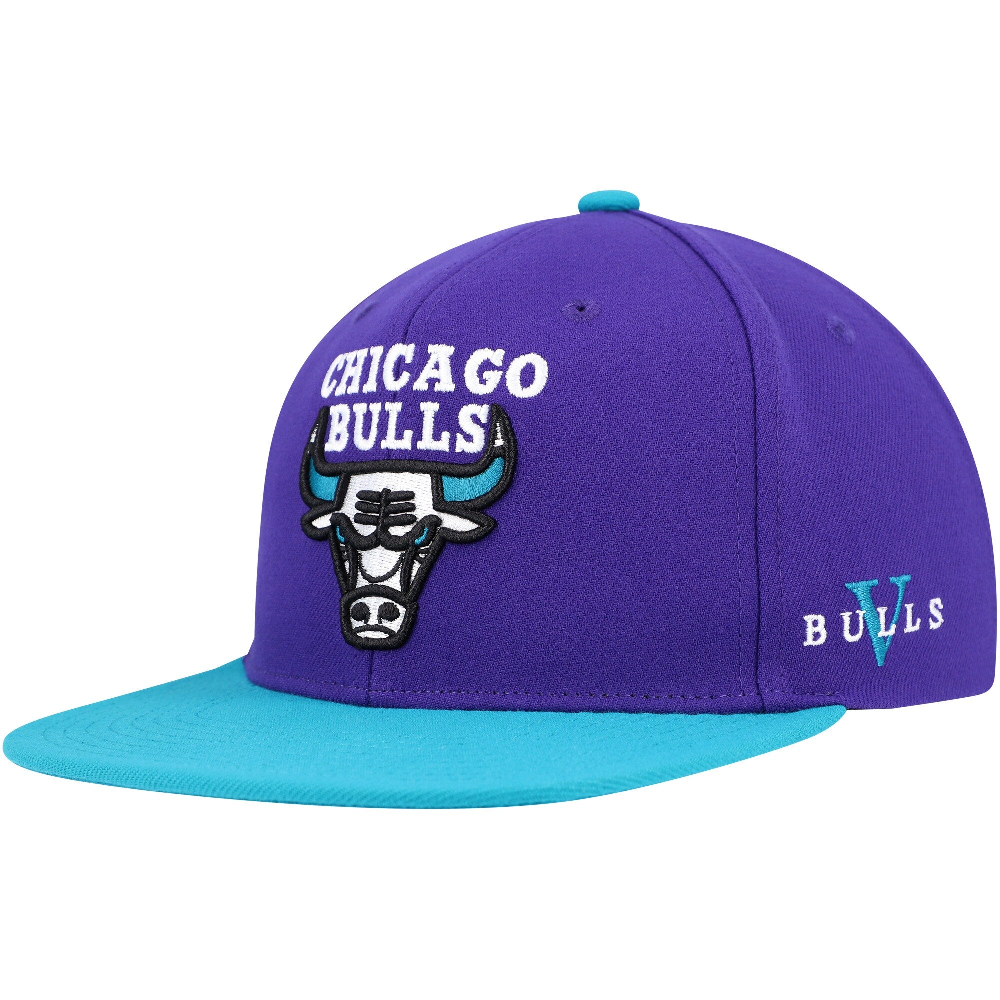 MENS MITCHELL & NESS NBA CORE V SNAPBACK BULLS - PURPLE-TEAL