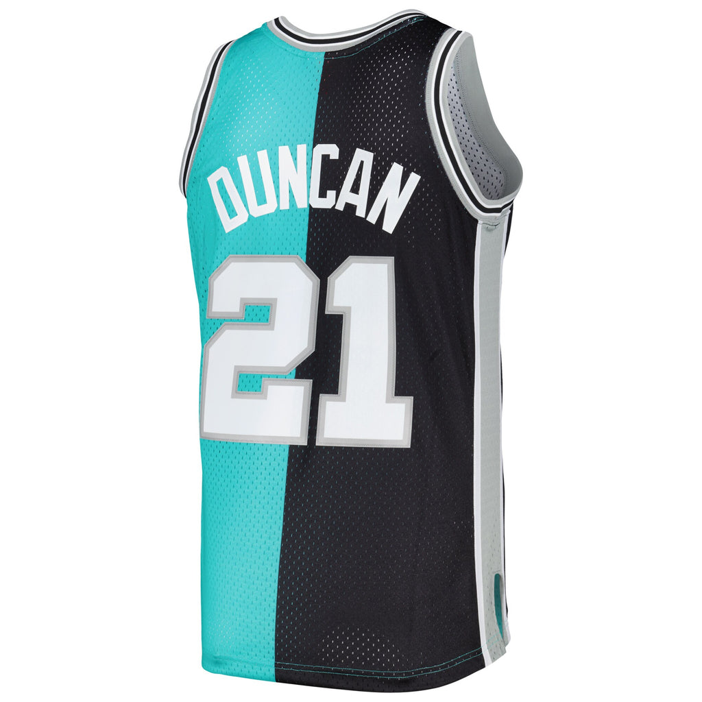 MITCHELL & NESS NBA SPLIT SWINGMAN JERSEY SAN ANTONIO SPURS 1998 TIM DUNCAN
