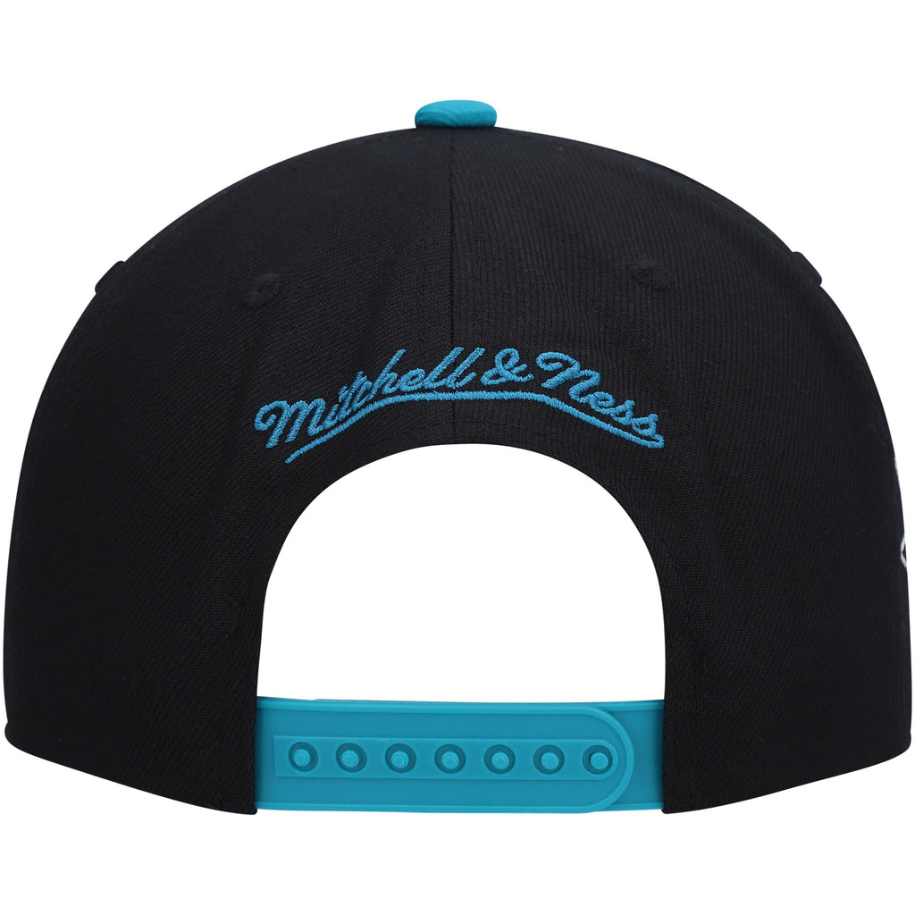 MENS MITCHELL & NESS NHL VINTAGE SCRIPT SNAPBACK SHARKS - BLACK