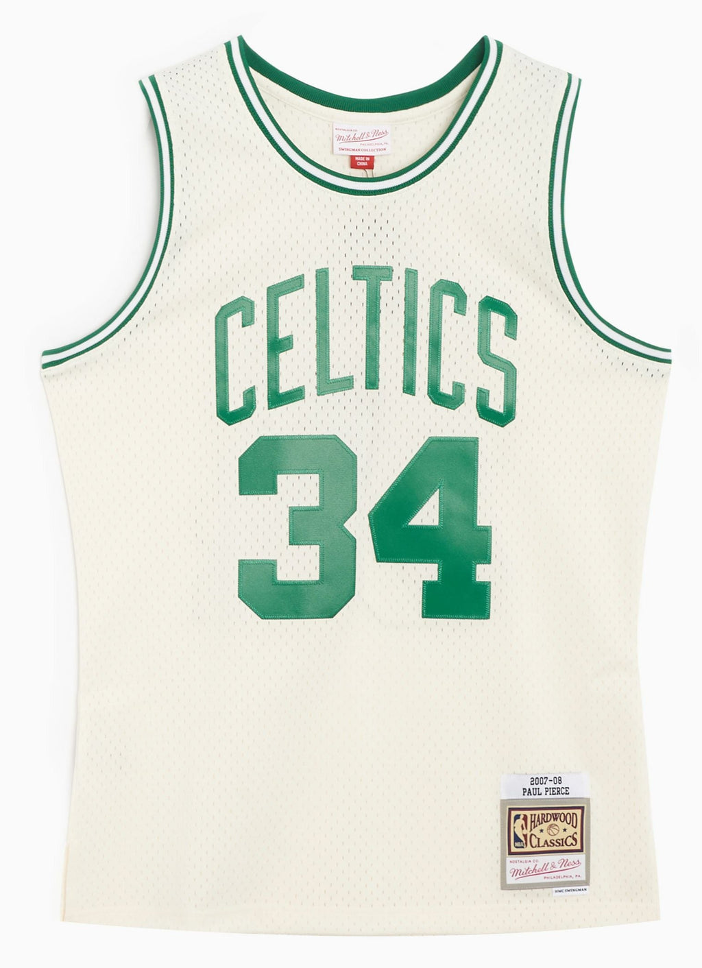 MENS MITCHELL & NESS CREAM TEAM COLOR SWINGMAN JERSEY CELTICS 2007 PAUL PIERCE