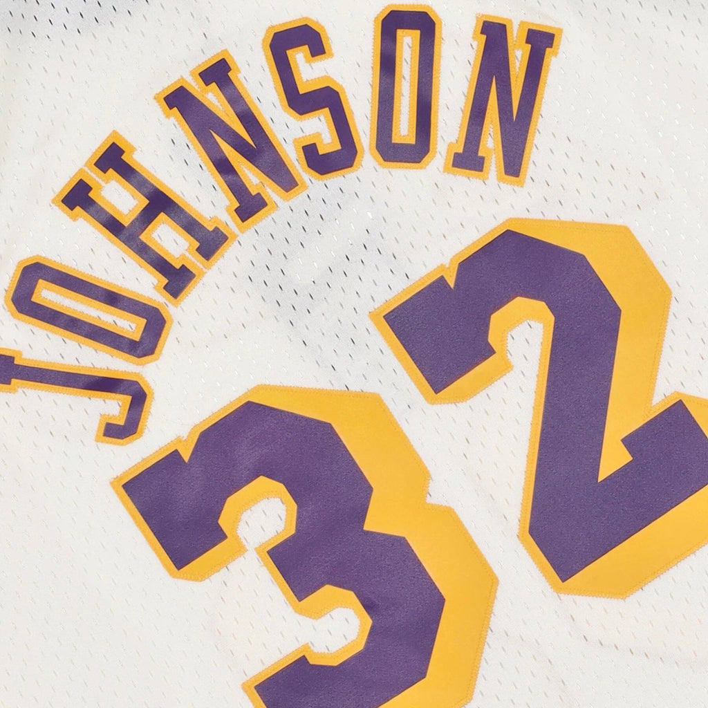 MENS MITCHELL & NESS CREAM TEAM COLOR SWINGMAN JERSEY LAKERS 1984 MAGIC JOHNSON