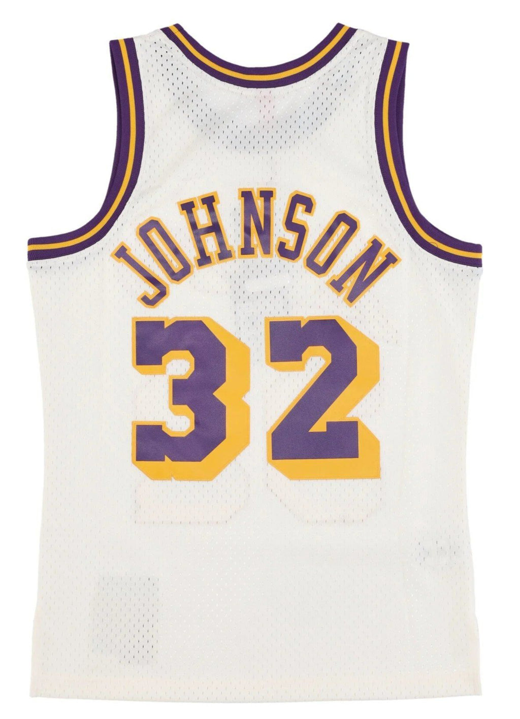 MENS MITCHELL & NESS CREAM TEAM COLOR SWINGMAN JERSEY LAKERS 1984 MAGIC JOHNSON