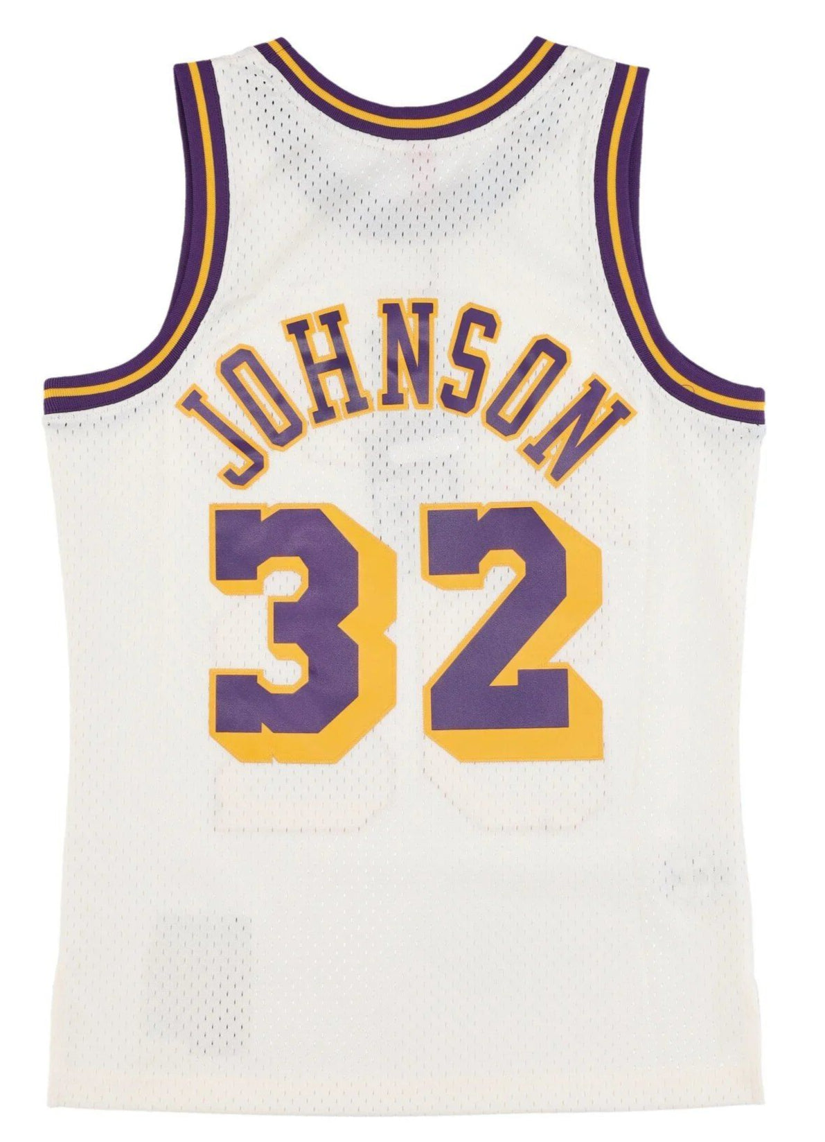 MENS MITCHELL & NESS CREAM TEAM COLOR SWINGMAN JERSEY LAKERS 1984 MAGIC JOHNSON