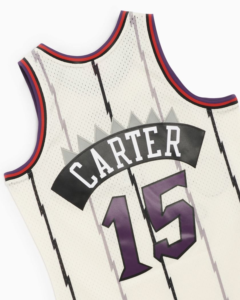 MENS MITCHELL & NESS CREAM TEAM COLOR SWINGMAN JERSEY RAPTORS 1998 VINCE CARTER