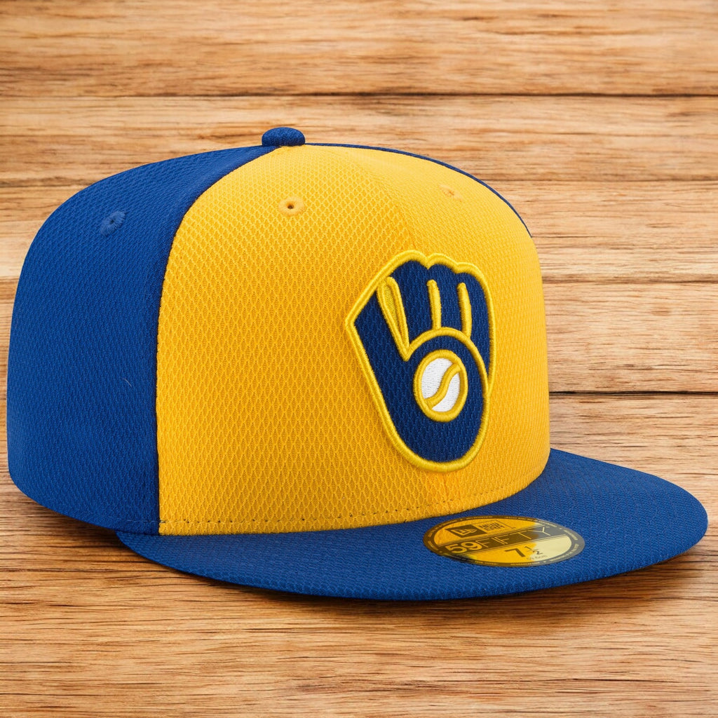 [10757950] Mens New Era MLB Diamond Era 59Fifty Fitted Cap Milwaukee Brewers