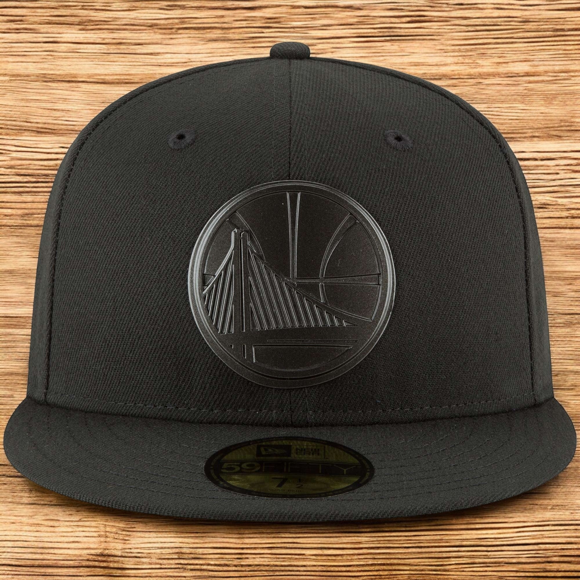 [11575589] Mens New Era NBA GS WARRIORS LOGO SLEEKED FINISH 5950 FITTED - BLACK