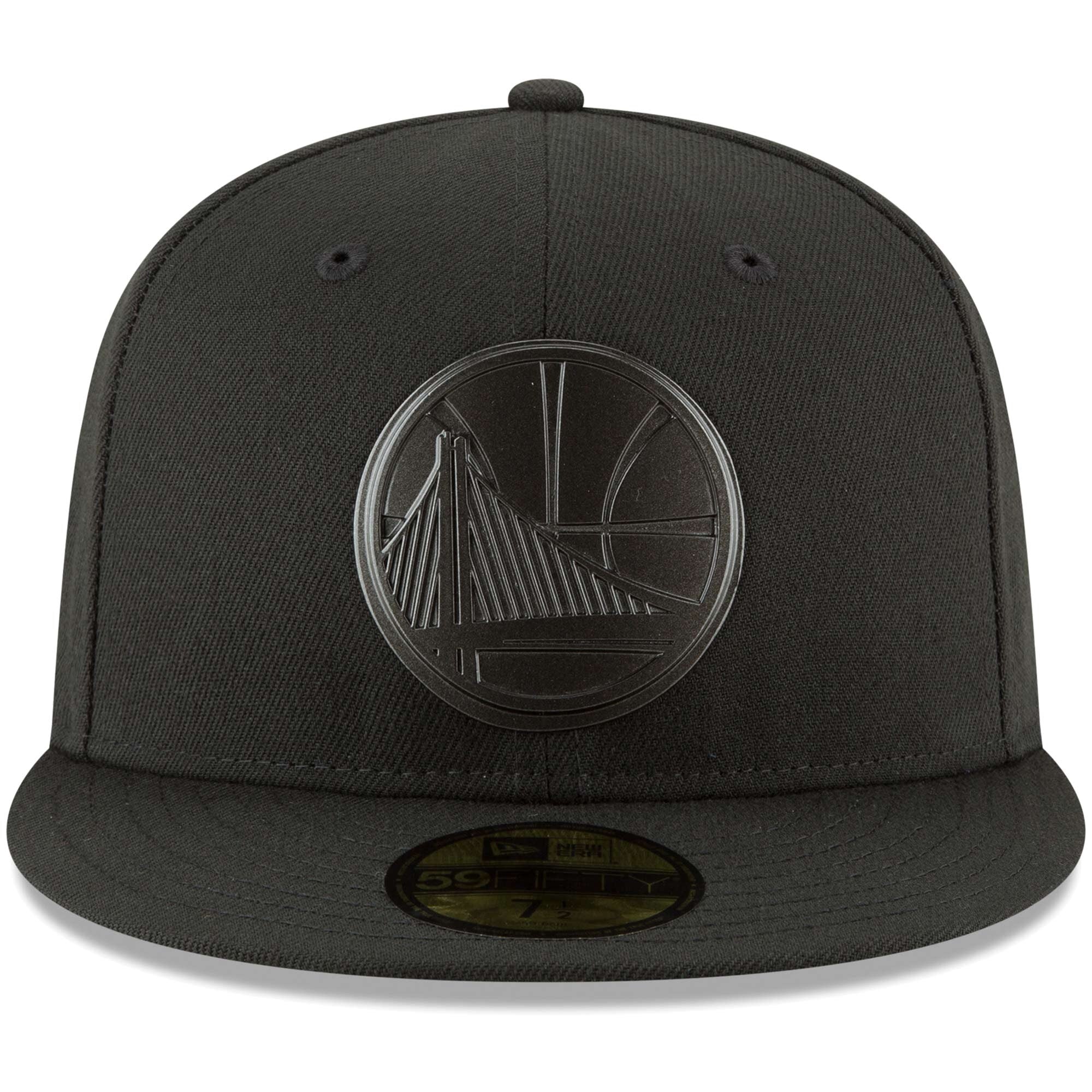 [11575589] Mens New Era NBA GS WARRIORS LOGO SLEEKED FINISH 5950 FITTED - BLACK