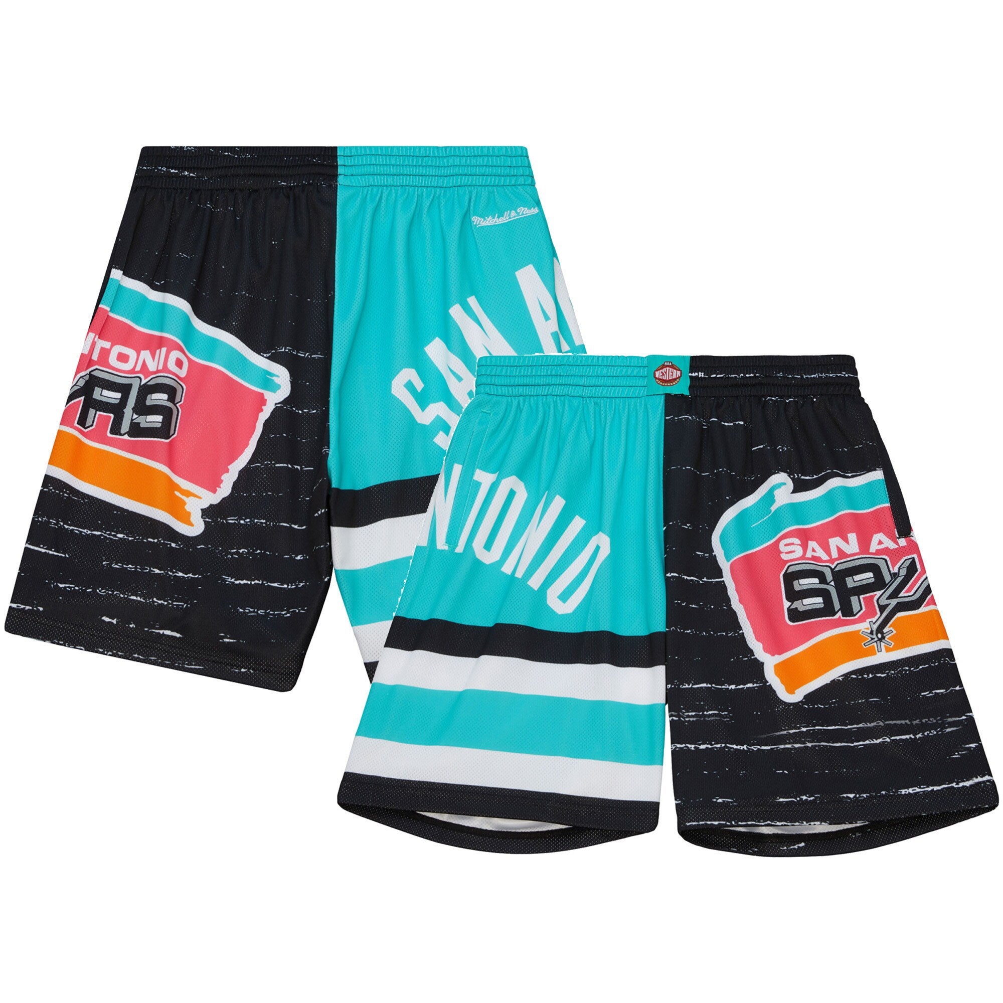 MENS MITCHELL & NESS NBA JUMBOTRON 3.0 SHORTS SPURS
