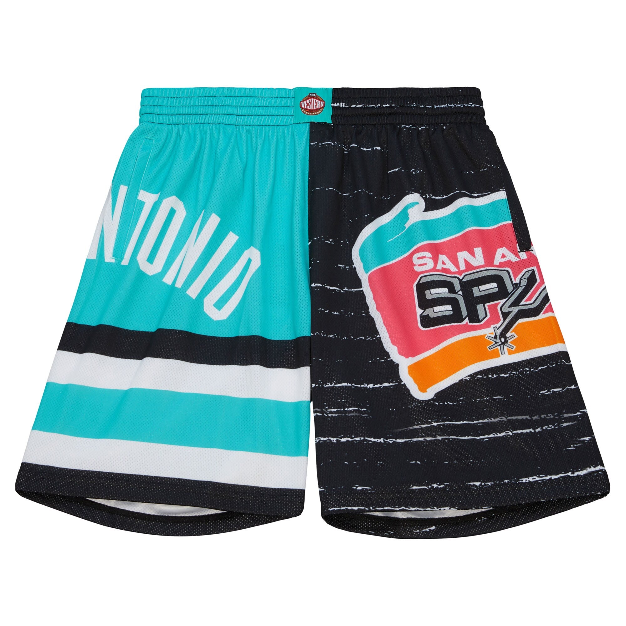 MENS MITCHELL & NESS NBA JUMBOTRON 3.0 SHORTS SPURS