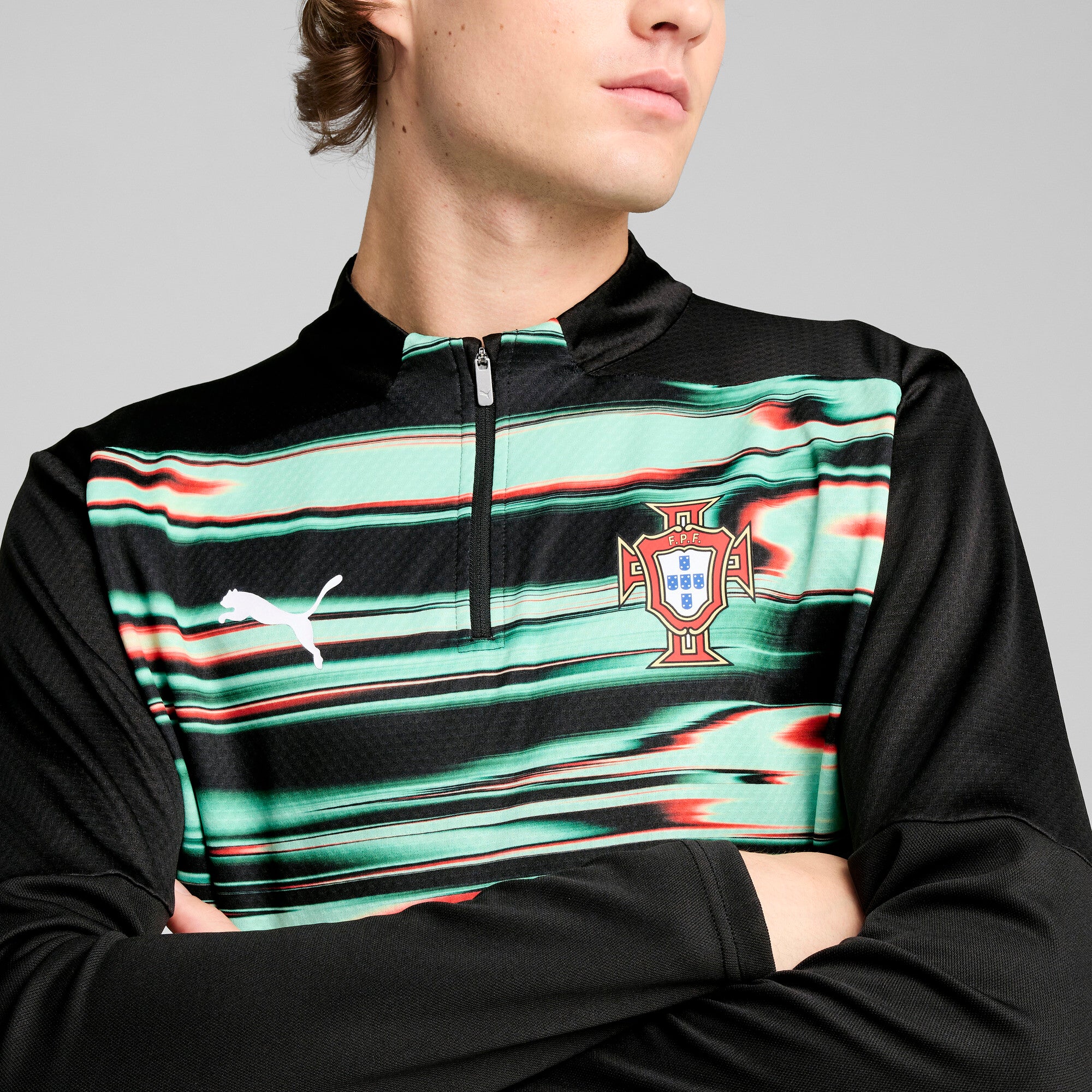 [779545-18] Mens Puma FPF PREMATCH 1/4 ZIPTOP
