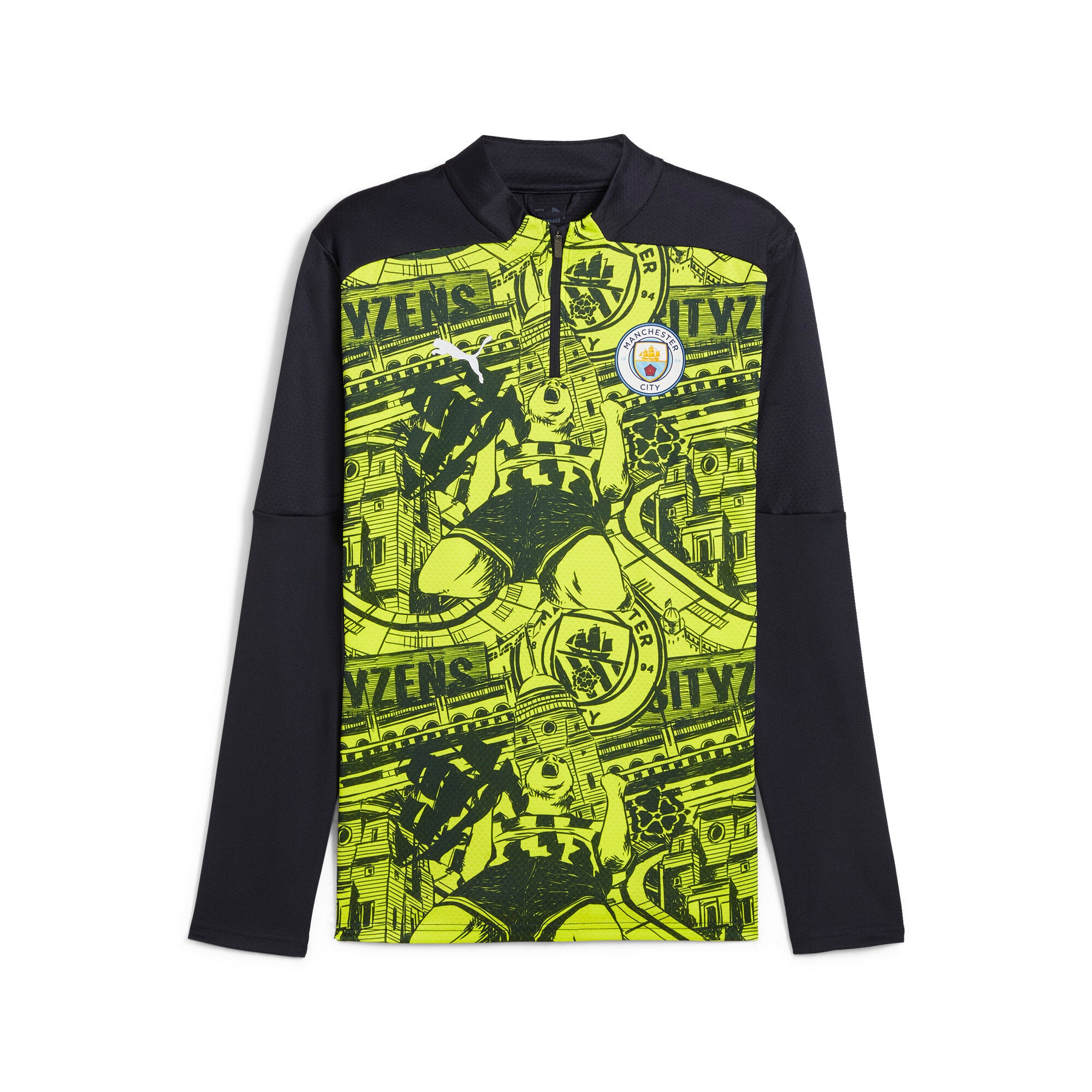 [777579-14] Mens Puma MCFC PREMATCH 1/4 ZIP TOP