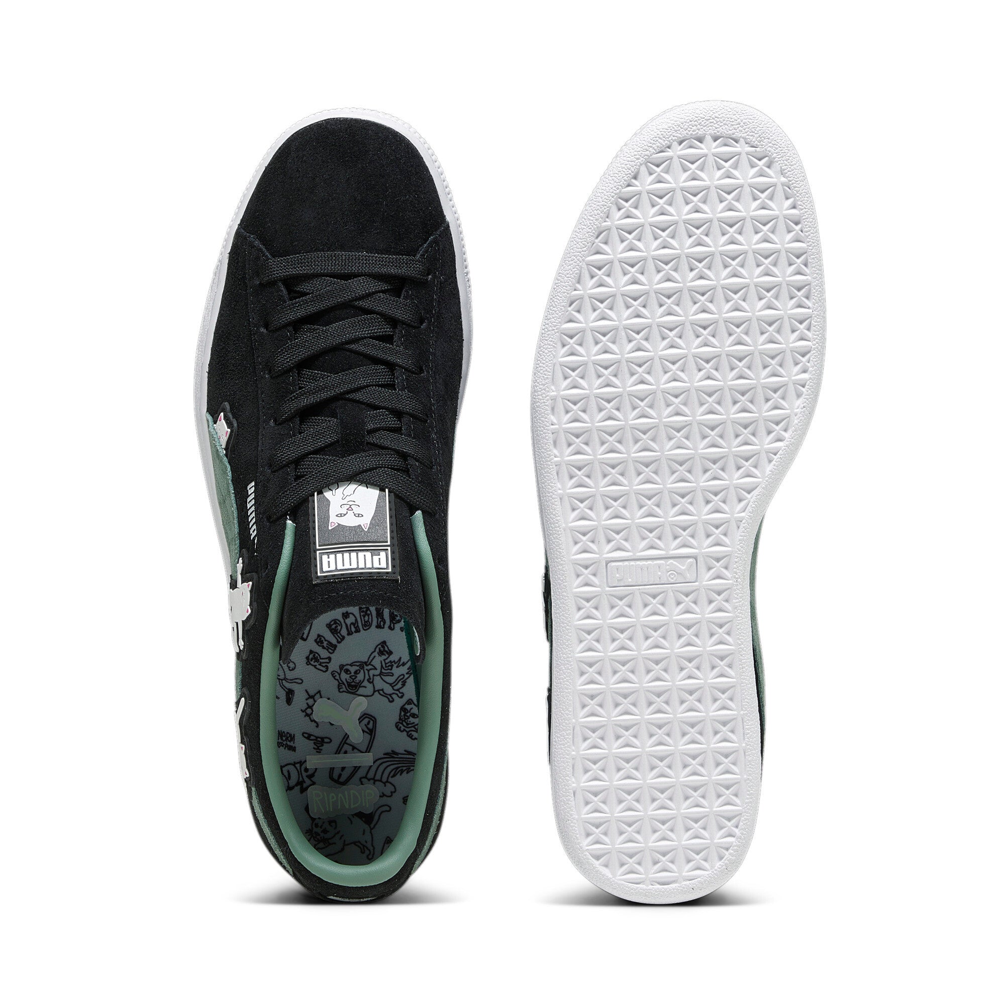 [393872-01] Mens PUMA SUEDE BLACK RIPNDIP