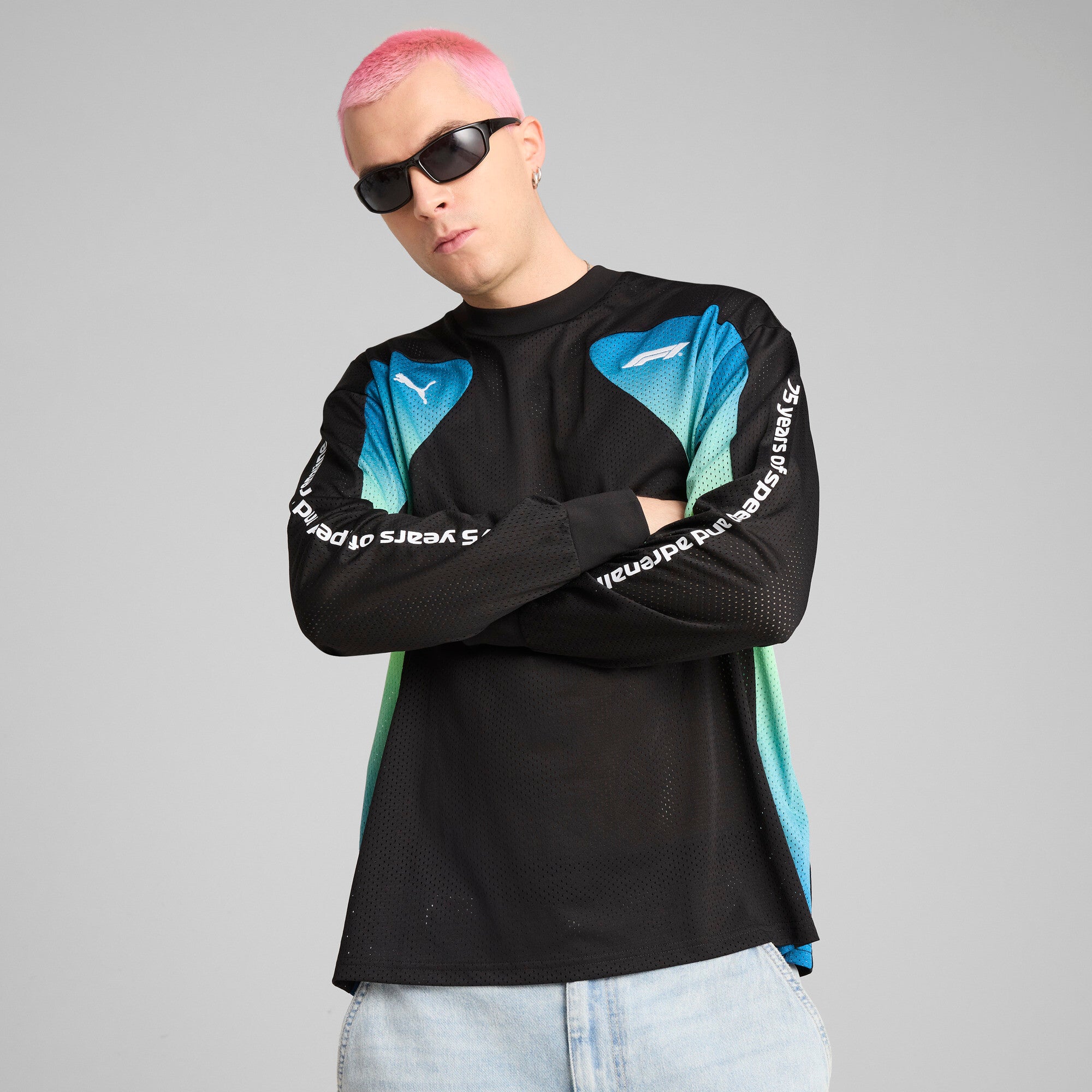 [631642-01] Mens Puma F1 OVERSIZED Long Sleeve TEE