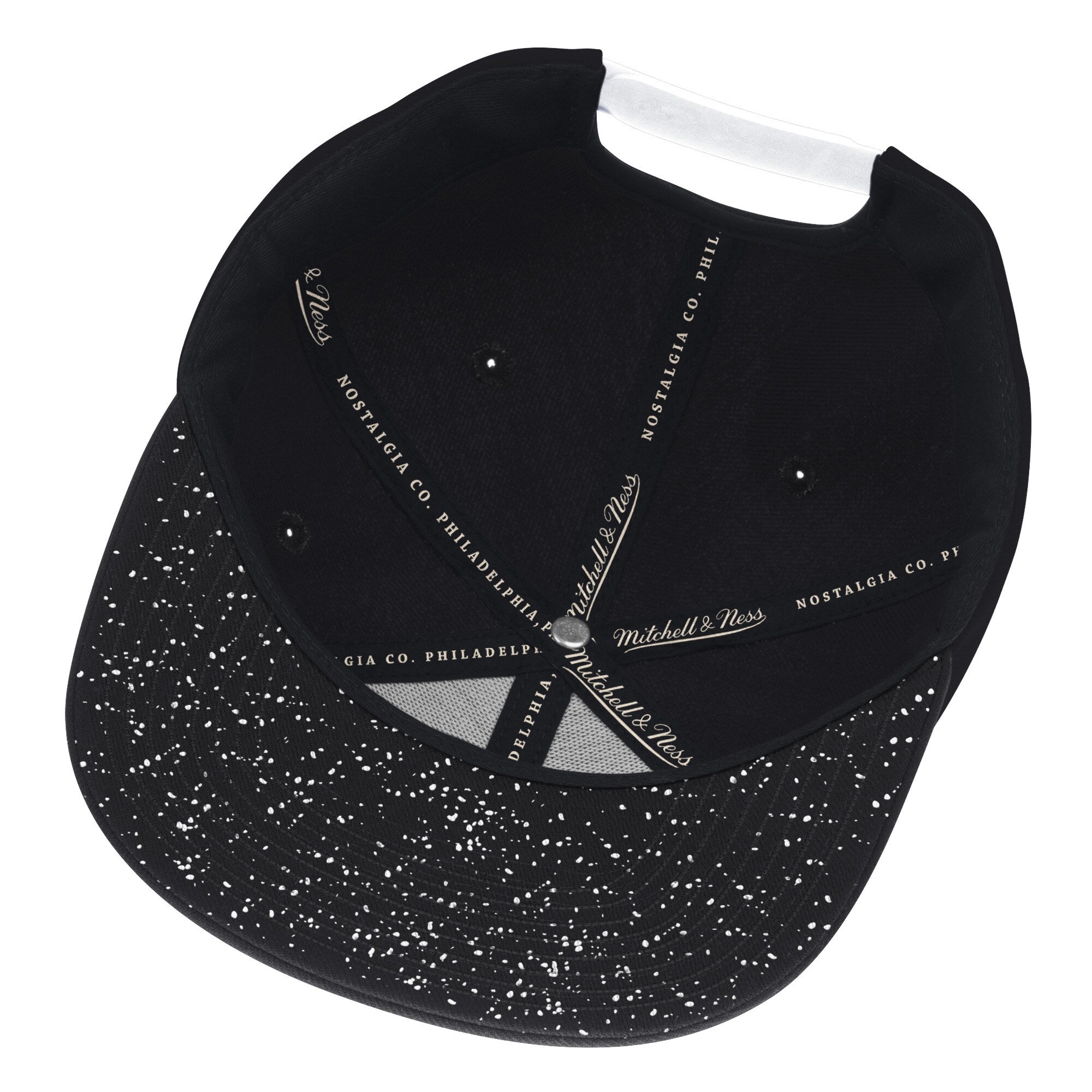 MENS MITCHELL & NESS NBA OREO HOOK SNAPBACK NBA NETS - BLACK-WHITE