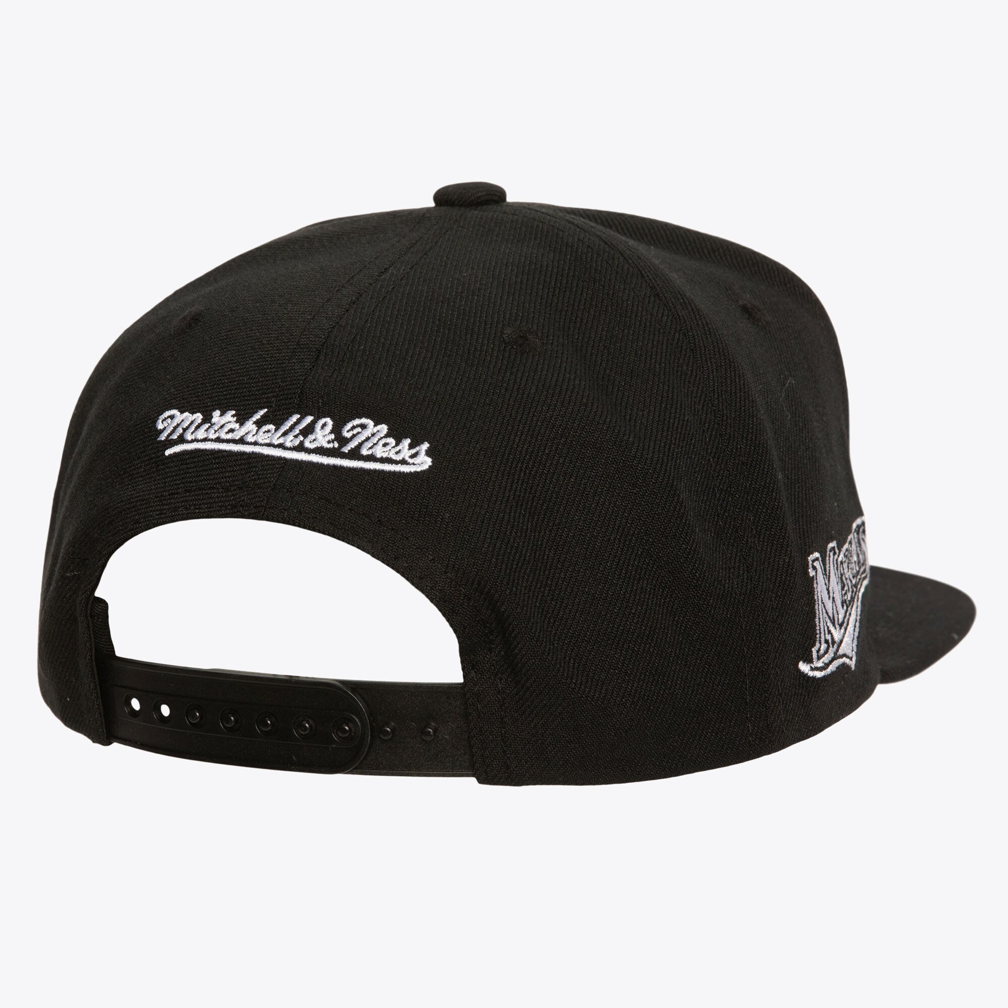Mens Mitchell & Ness MLB EVERGREEN BLACK WHITE SNAPBACK COOP MARLINS