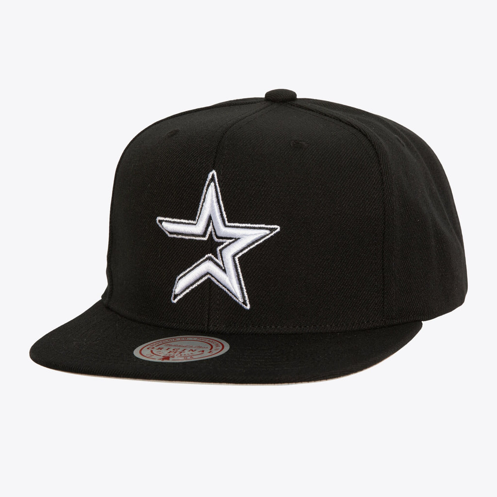 Mens Mitchell & Ness MLB EVERGREEN BLACK WHITE SNAPBACK COOP ASTROS