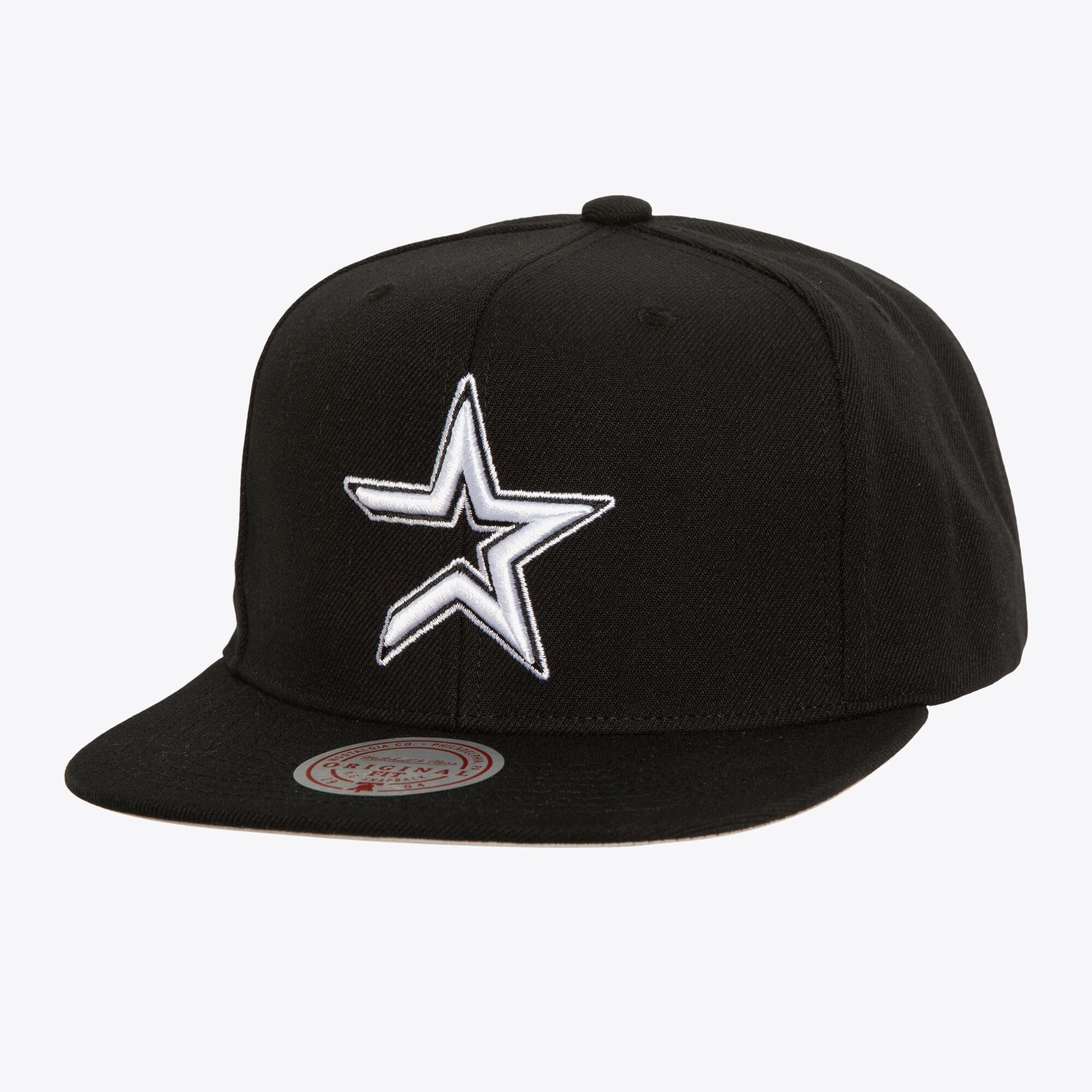 Mens Mitchell & Ness MLB EVERGREEN BLACK WHITE SNAPBACK COOP ASTROS