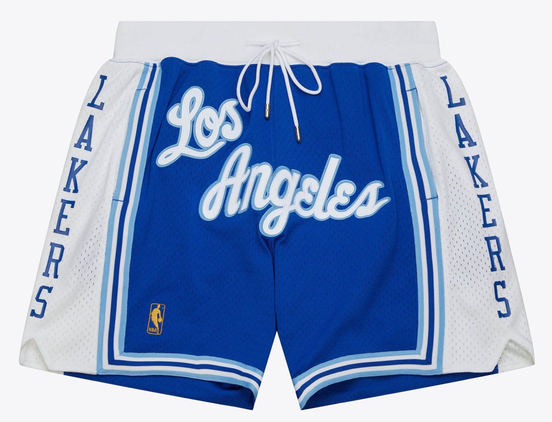 MENS MITCHELL & NESS NBA JUST DON BLUE 7IN SHORTS LAKERS