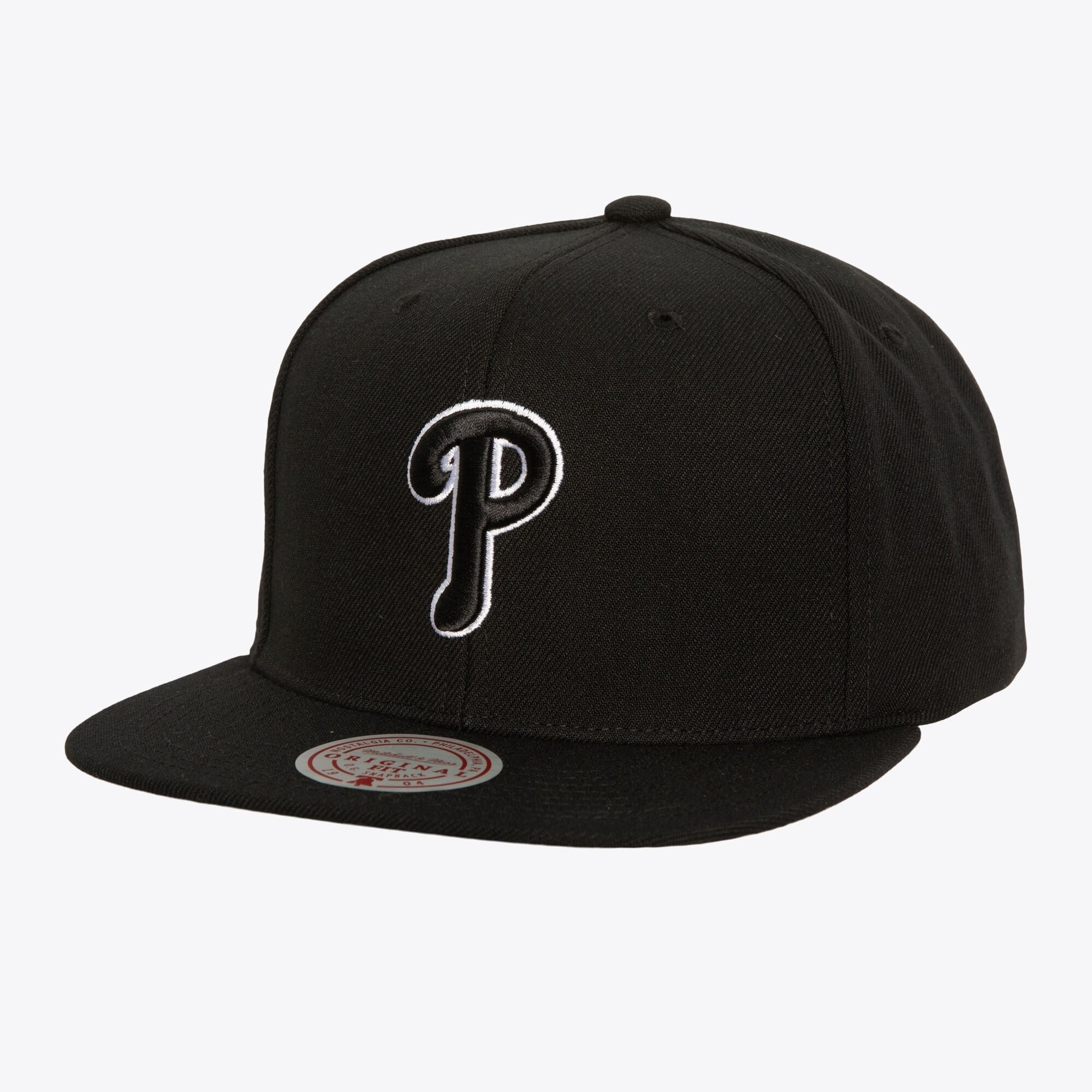 MENS MITCHELL & NESS MLB EVERGREEN BLACK WHITE SNAPBACK PHILLIES