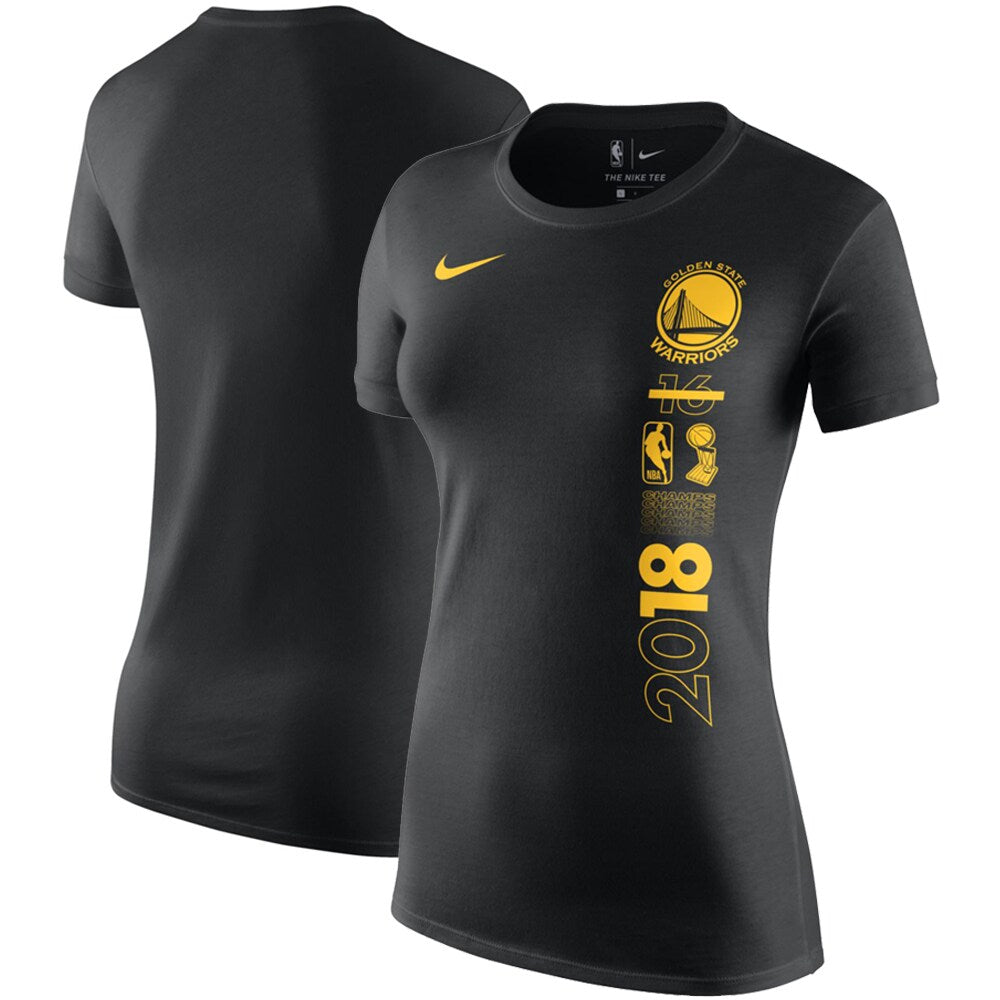 [CHAMP18SHORTSLEEVE] Womens Nike NBA GSW 2018 Finals Champions Celebration Year DFCT Short Sleeve T-Shirt