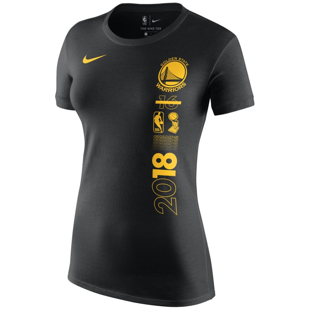 [CHAMP18SHORTSLEEVE] Womens Nike NBA GSW 2018 Finals Champions Celebration Year DFCT Short Sleeve T-Shirt