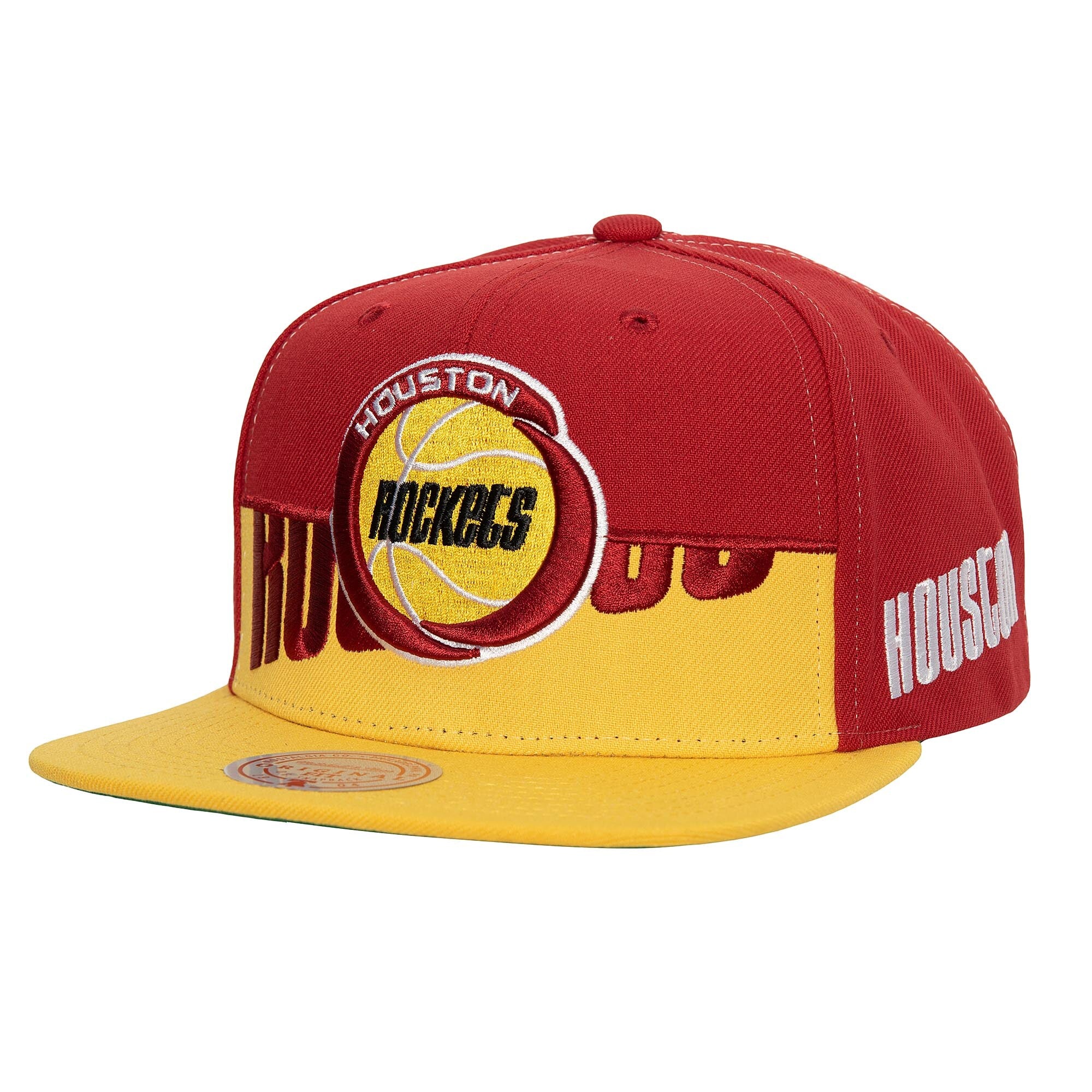 Mens Mitchell & Ness NBA HALF N HALF SNAPBACK HWC ROCKETS