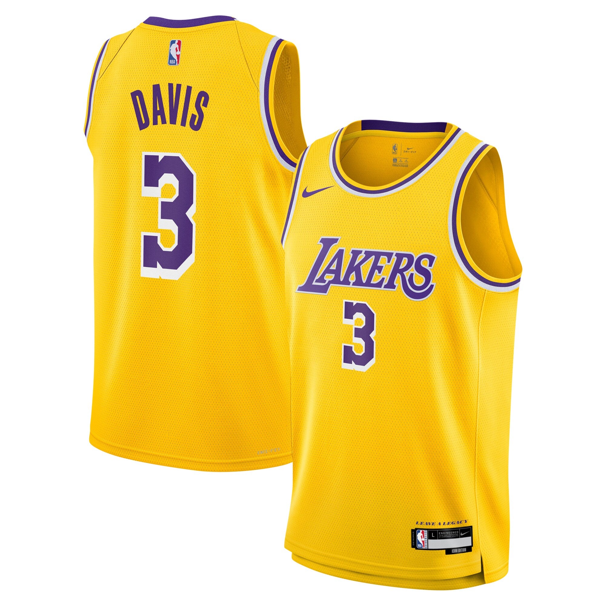 Youth Nike NBA ANTHONY DAVIS LOS ANGELES LAKERS SWINGMAN JERSEY - ICON EDITION