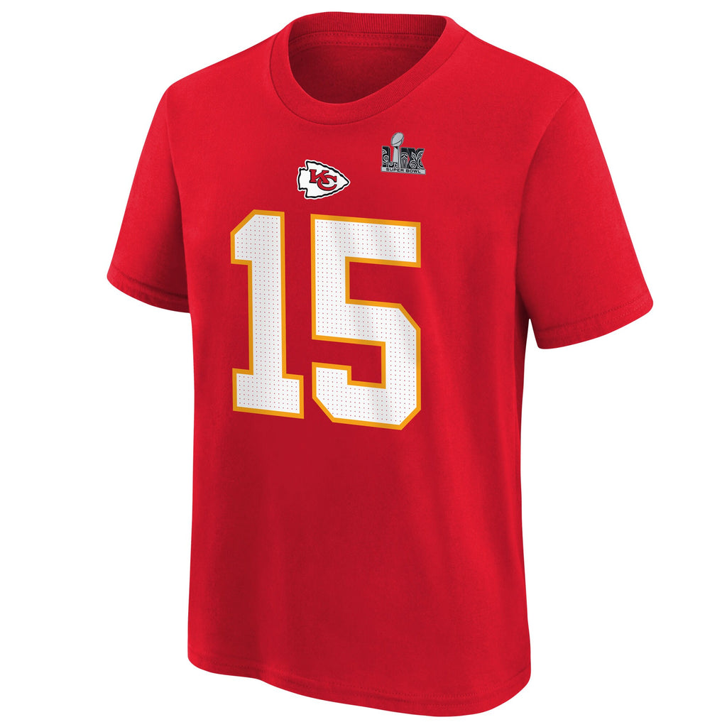 [9Z1B7NFPRECHIP] YOUTH NIKE PATRICK MAHOMES CHIEFS SUPER BOWL LIX PLAYER N & N TEE