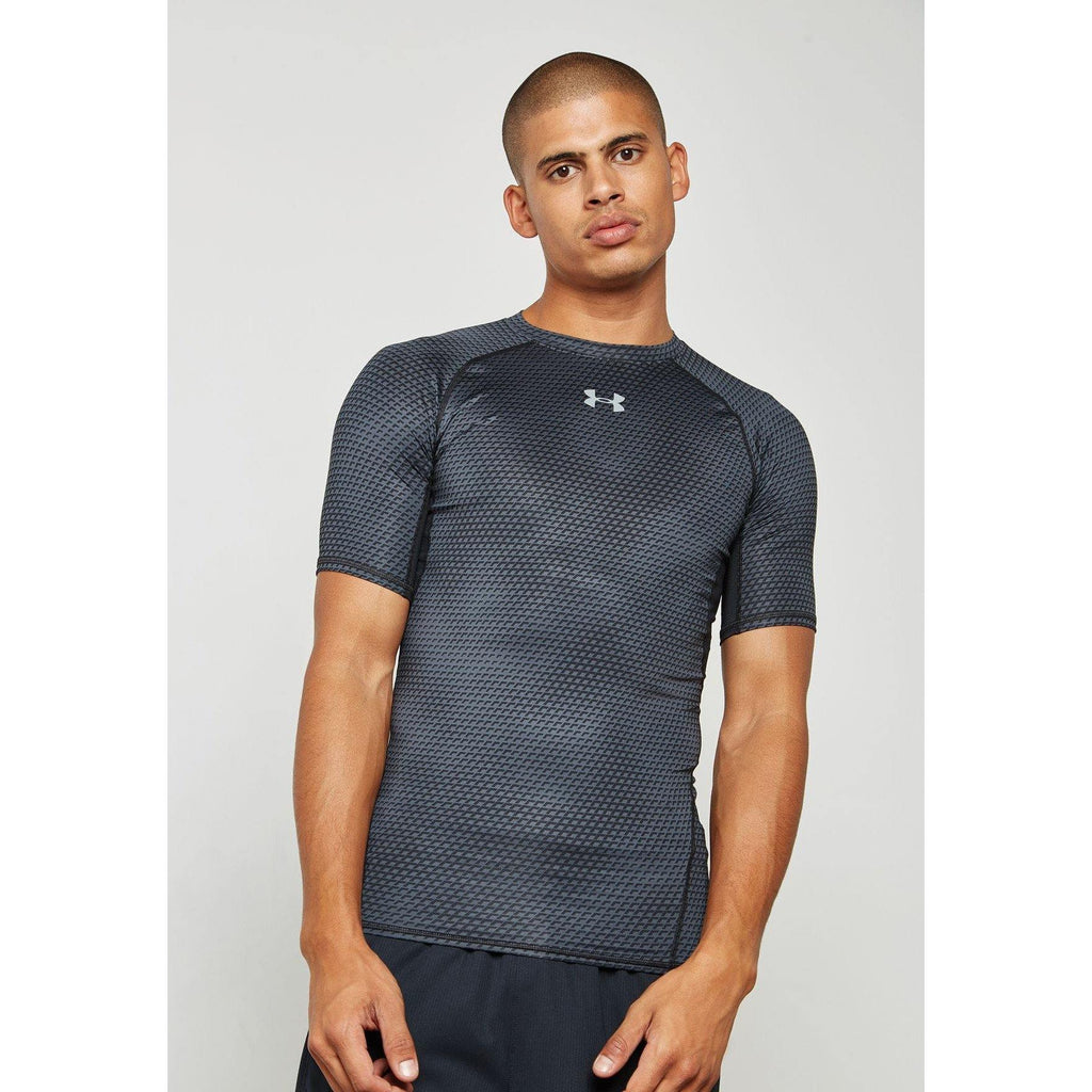[1257477-006] Mens Under Armour HeatGear Armour Printed Short Sleeve Compression Shirt - sneakAR