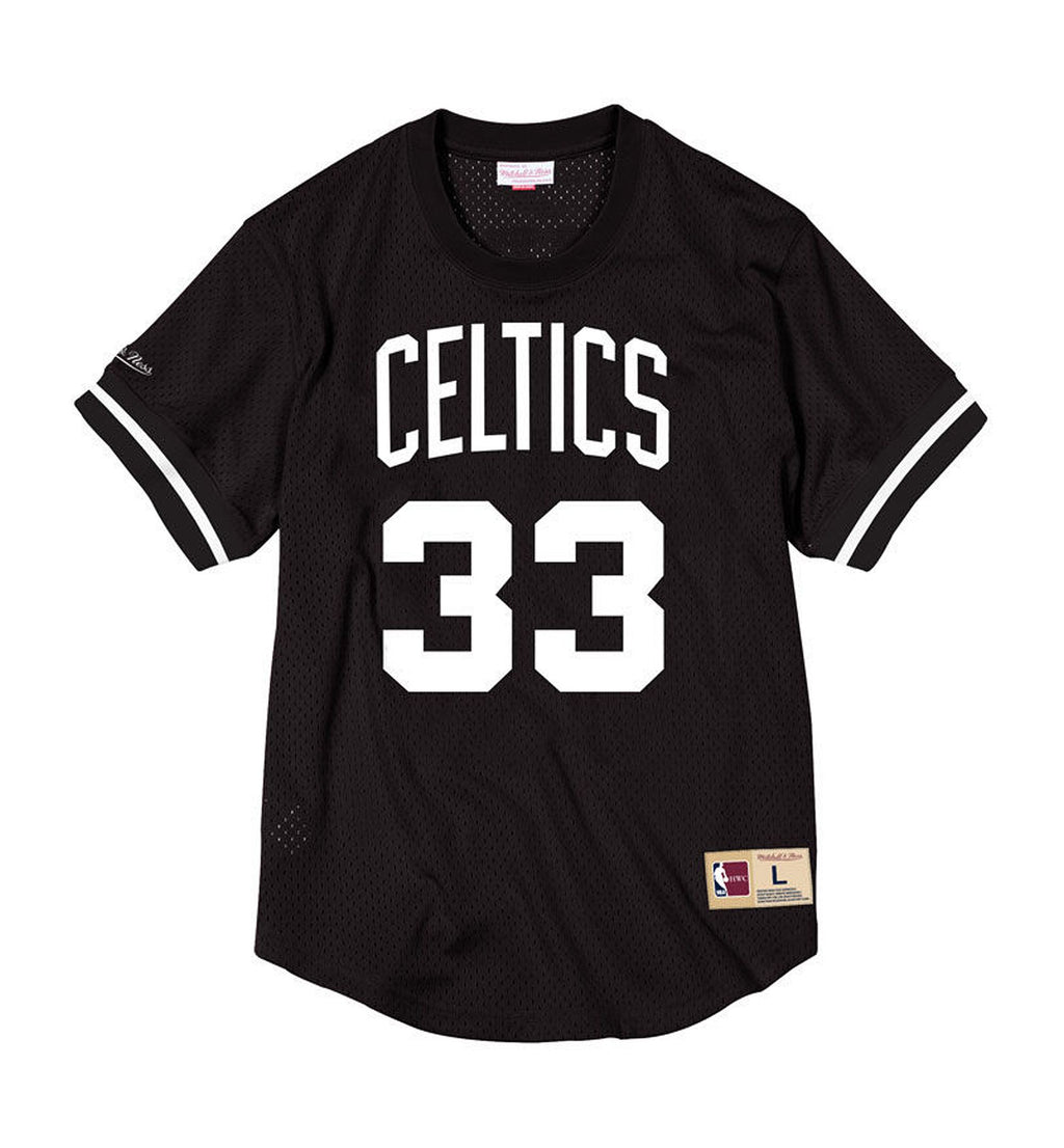 Mens Mitchell & Ness NBA Mesh Name & Number Crew Neck Larry Bird
