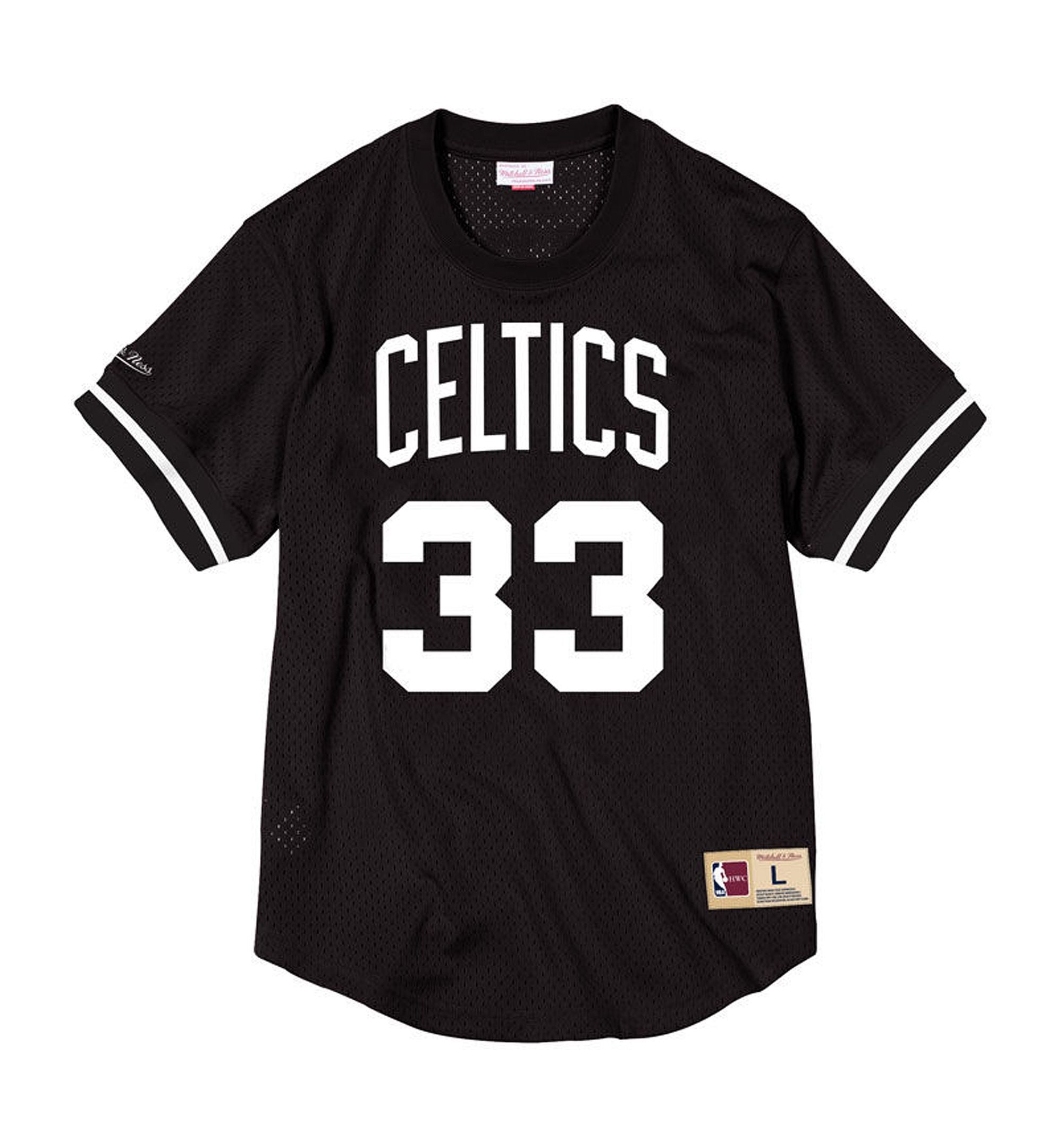 Mens Mitchell & Ness NBA Mesh Name & Number Crew Neck Larry Bird
