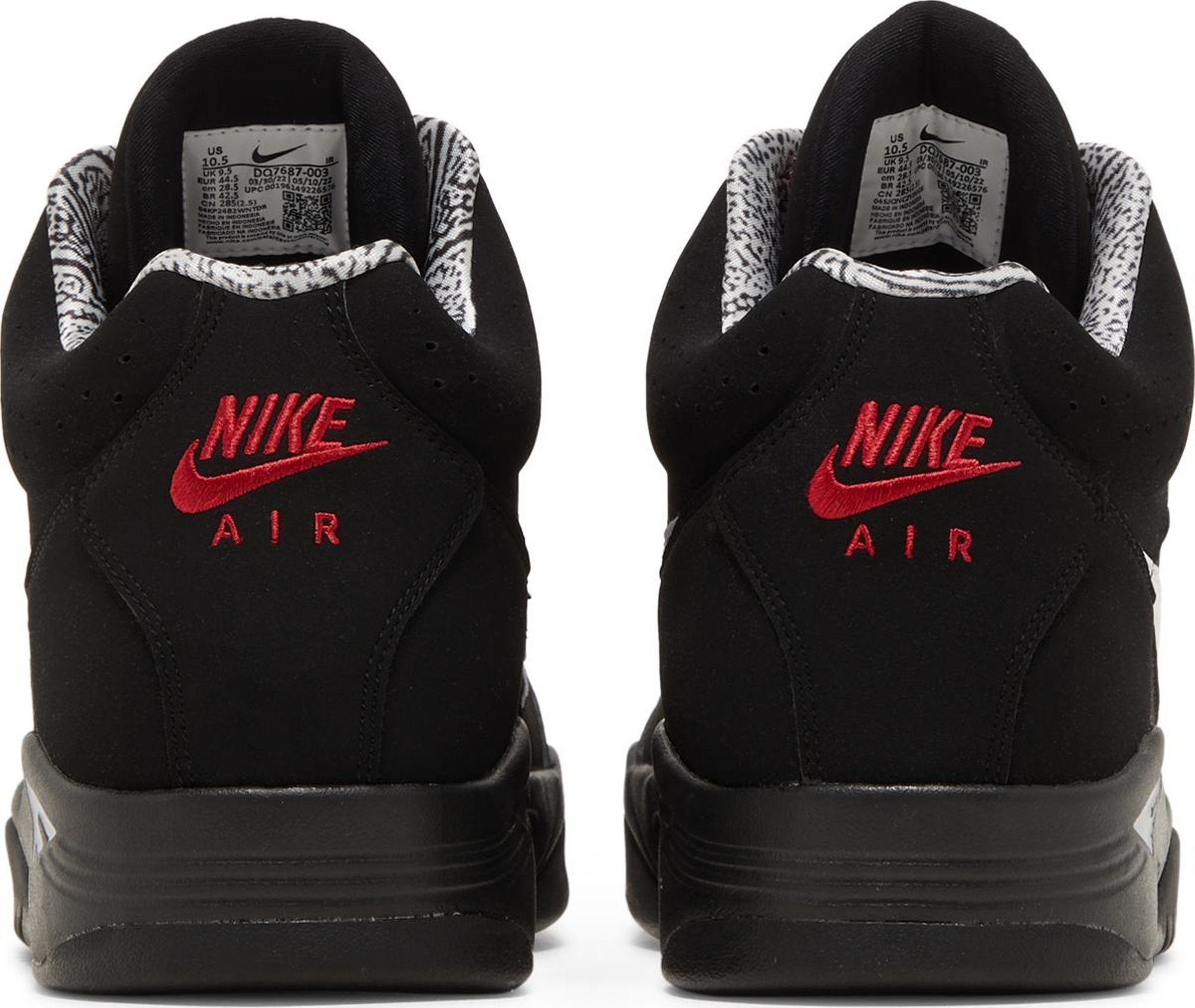 [DQ7687-003] Mens Nike Air Flight Lite II Mid 'Black White Varsity Red'